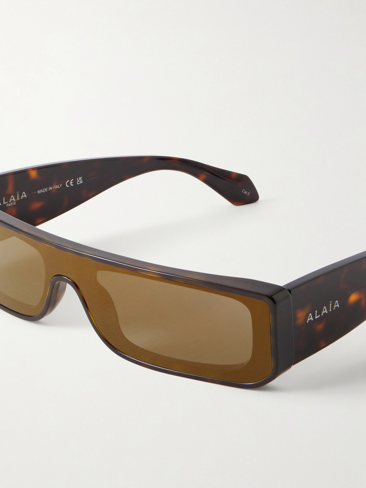 Alaïa Rectangular-frame Recycled-acetate Sunglasses In Brown