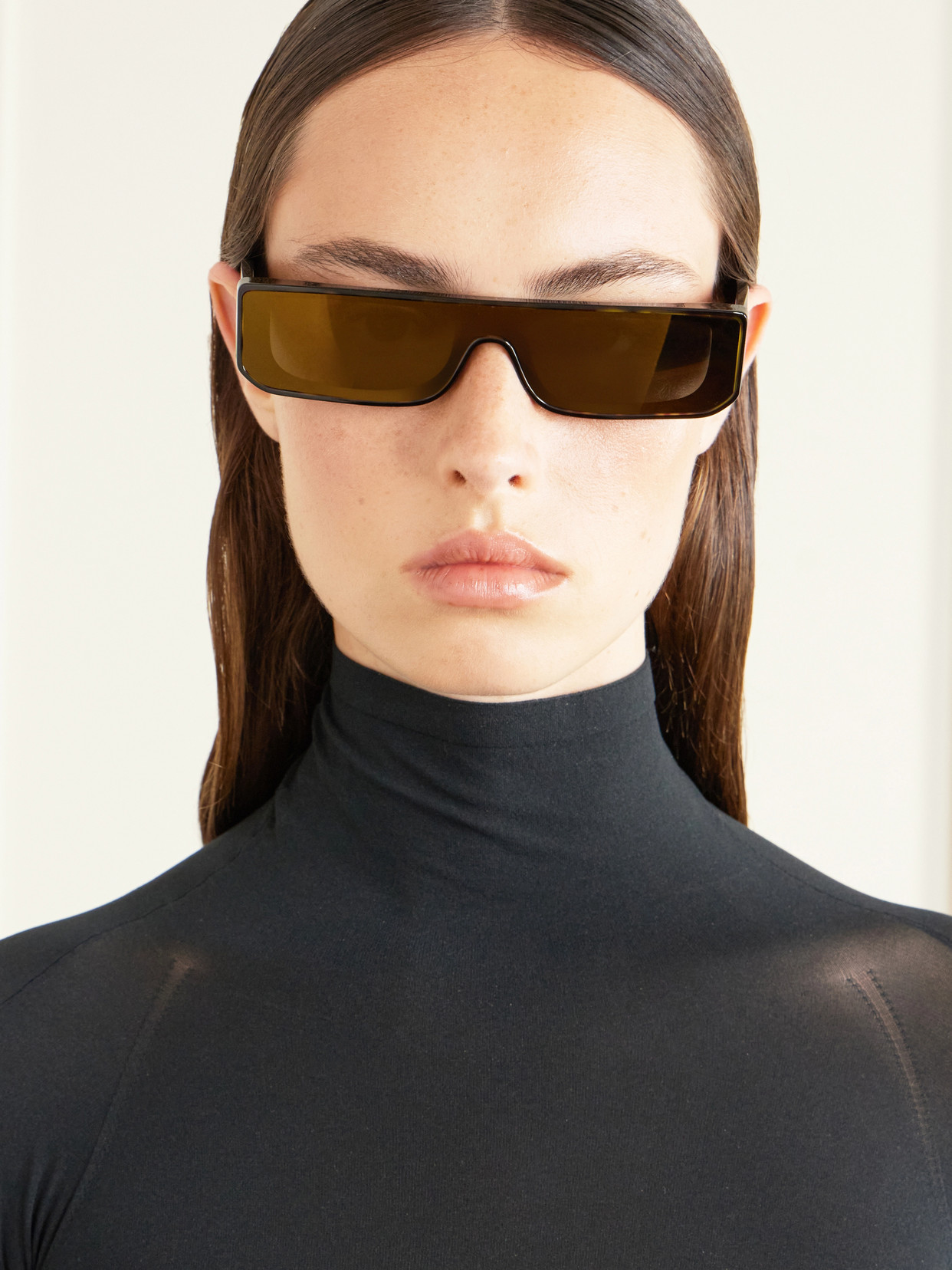 Alaïa Rectangular-frame Recycled-acetate Sunglasses In Brown