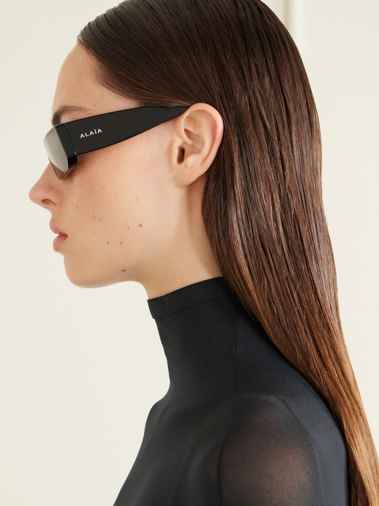 Alaïa Rectangular-frame Recycled-acetate Sunglasses In Black