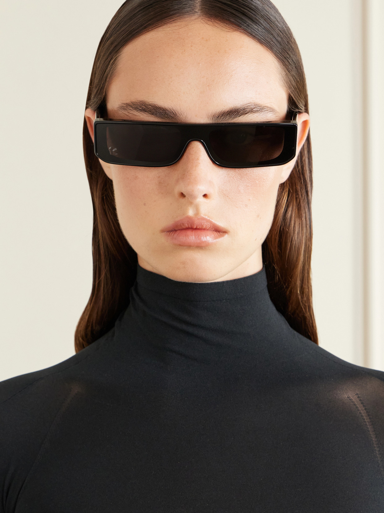 Alaïa Rectangular-frame Recycled-acetate Sunglasses In Black