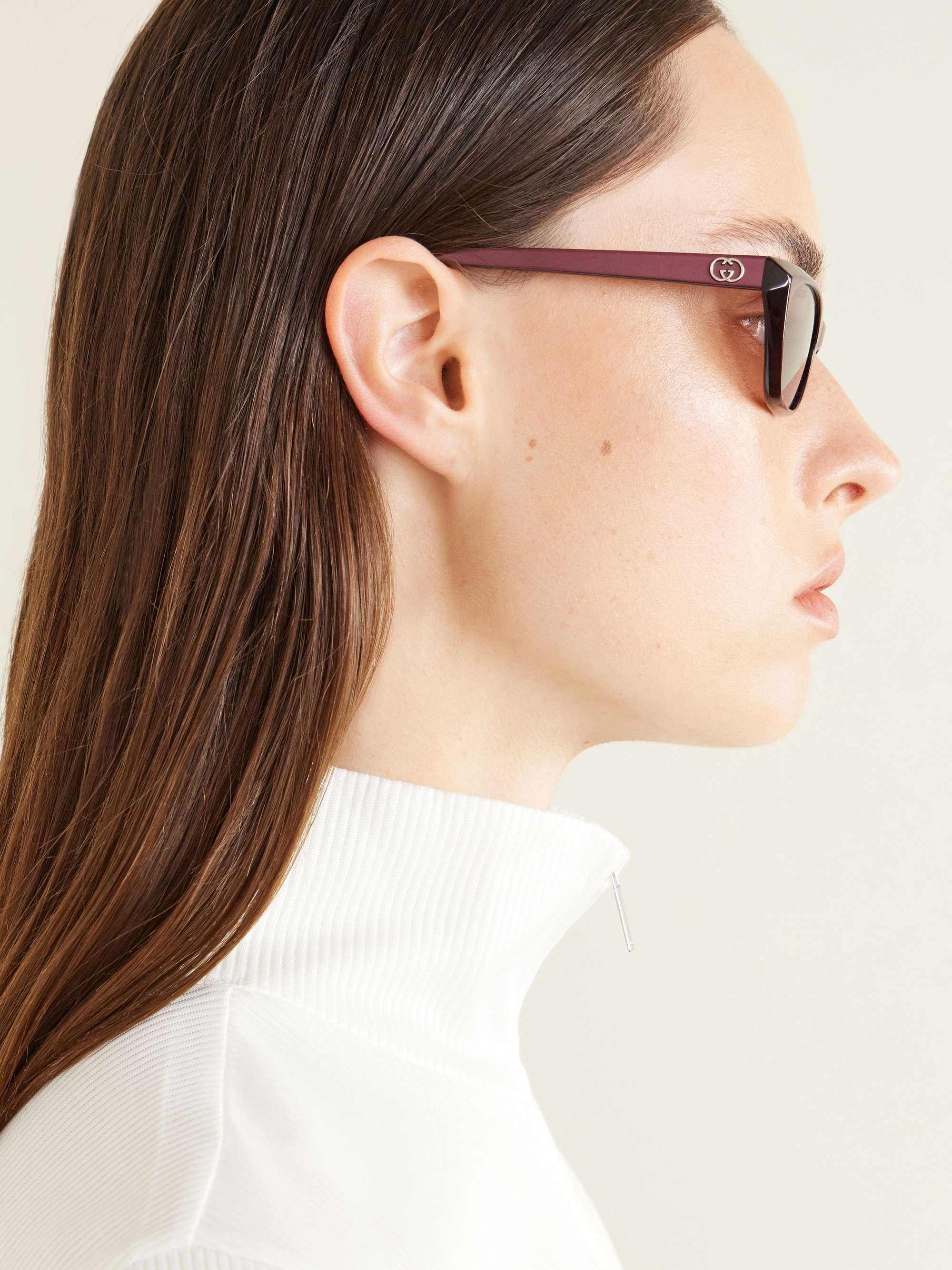GUCCI EYEWEAR Interlocking G-detailed square-frame recycled