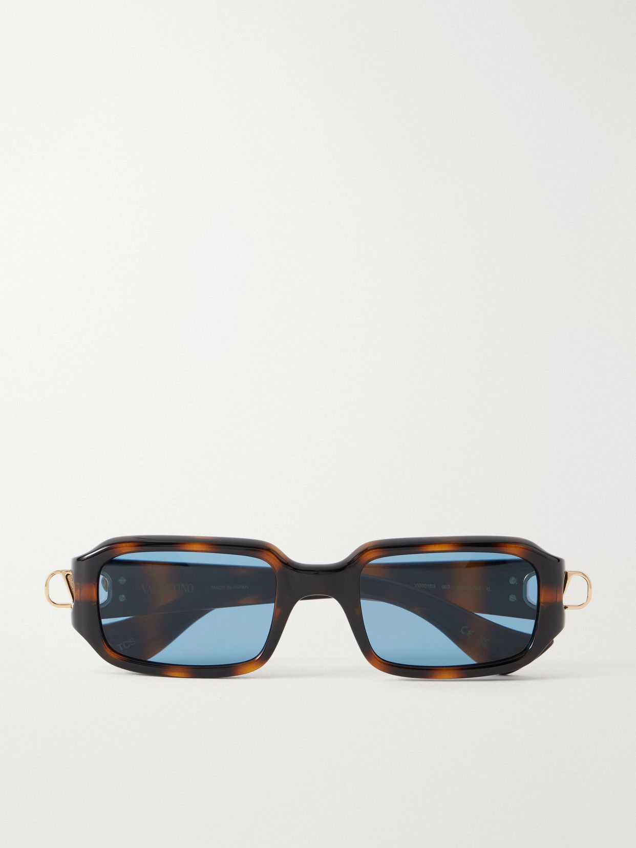 VLogo-embellished square-frame tortoiseshell acetate sunglasses