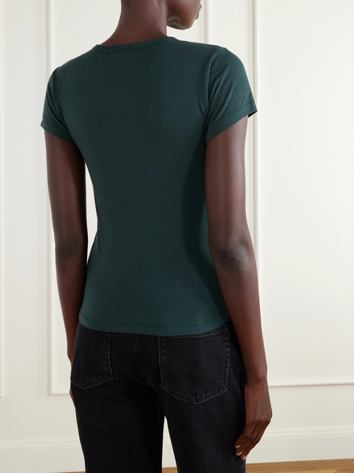 Éterne - Short Sleeve Baby Tee Cotton And Modal-Blend Jersey T-Shirt