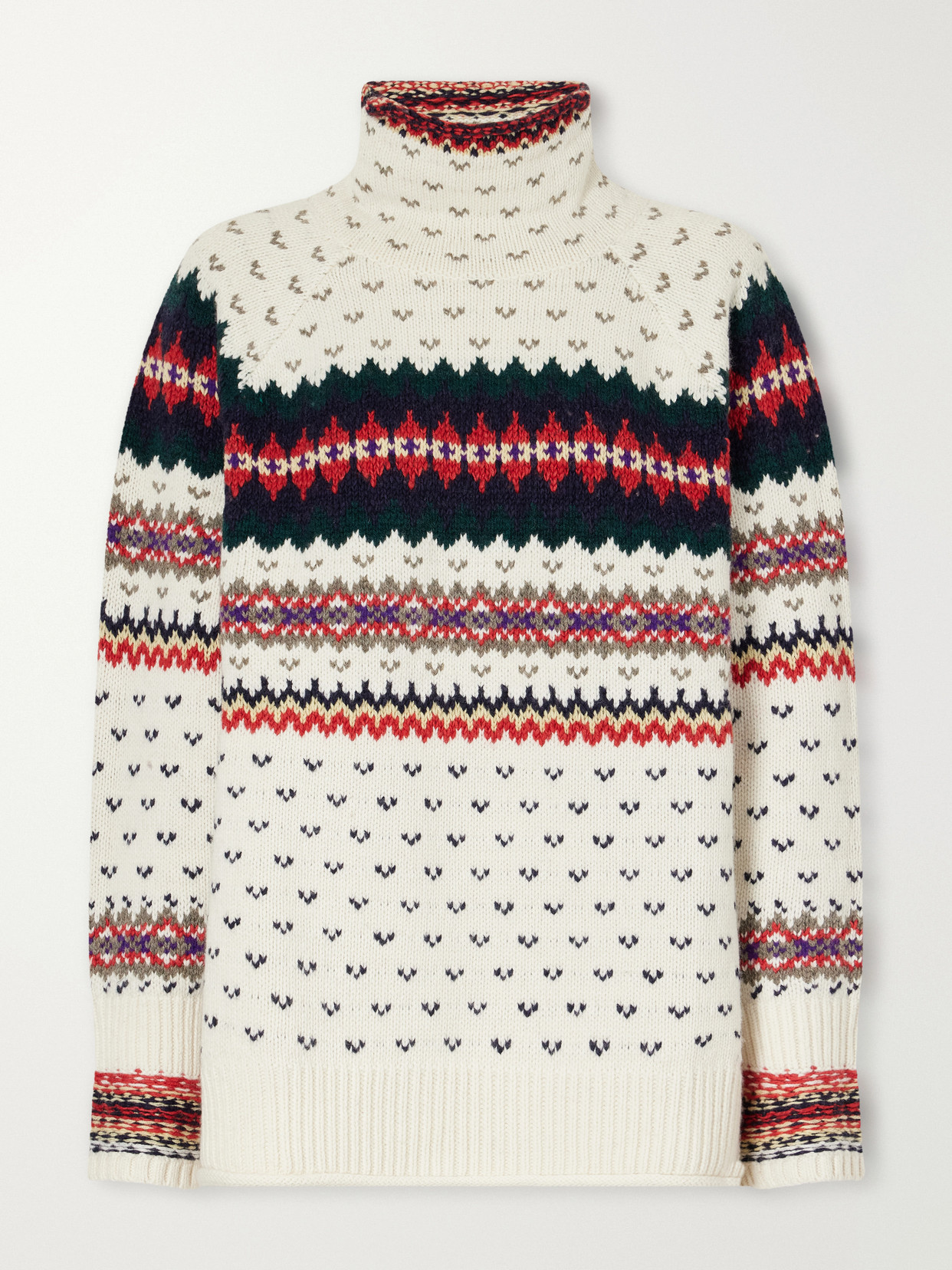 Polo Ralph Lauren - Fair Isle Intarsia-Knit Cotton And Wool-Blend Turtleneck Sweater