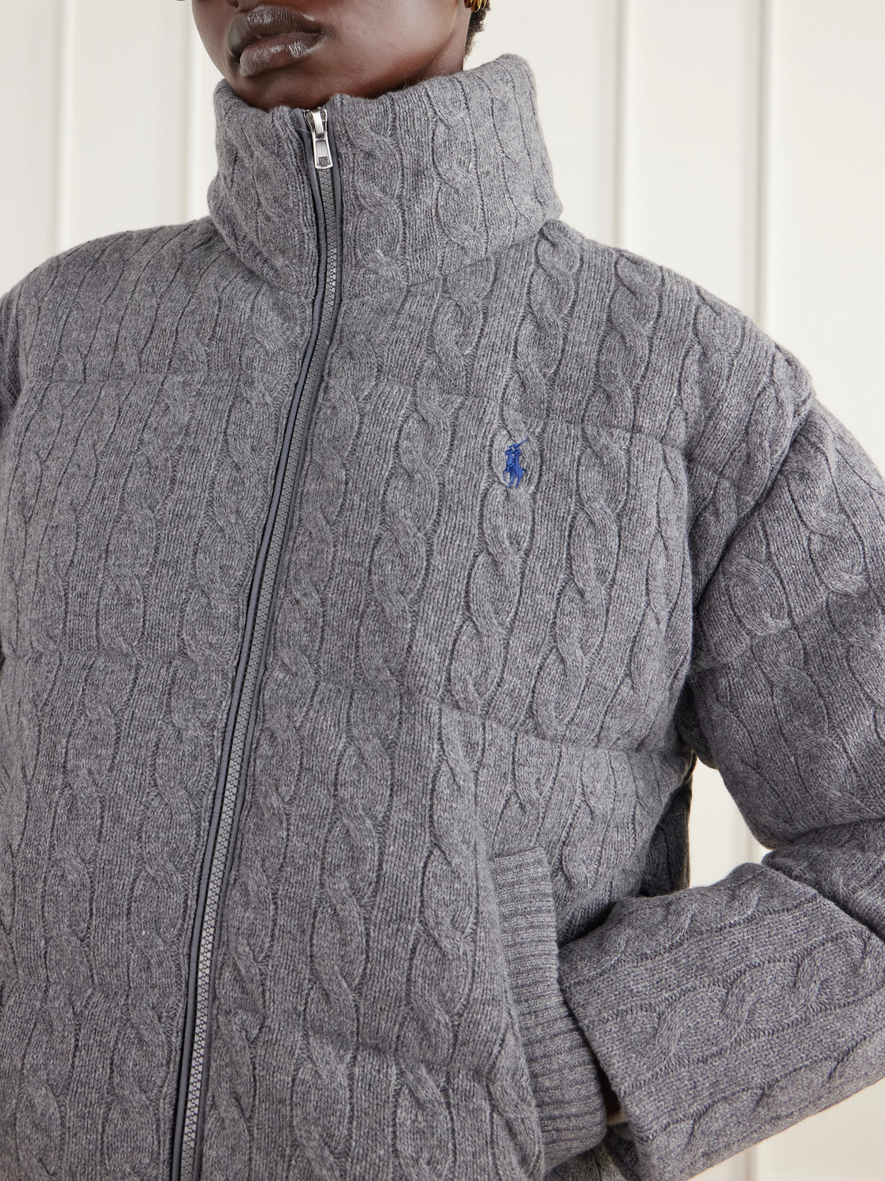 Polo Ralph Lauren - Padded Quilted Cable-Knit Wool And Cashmere-Blend Jacket