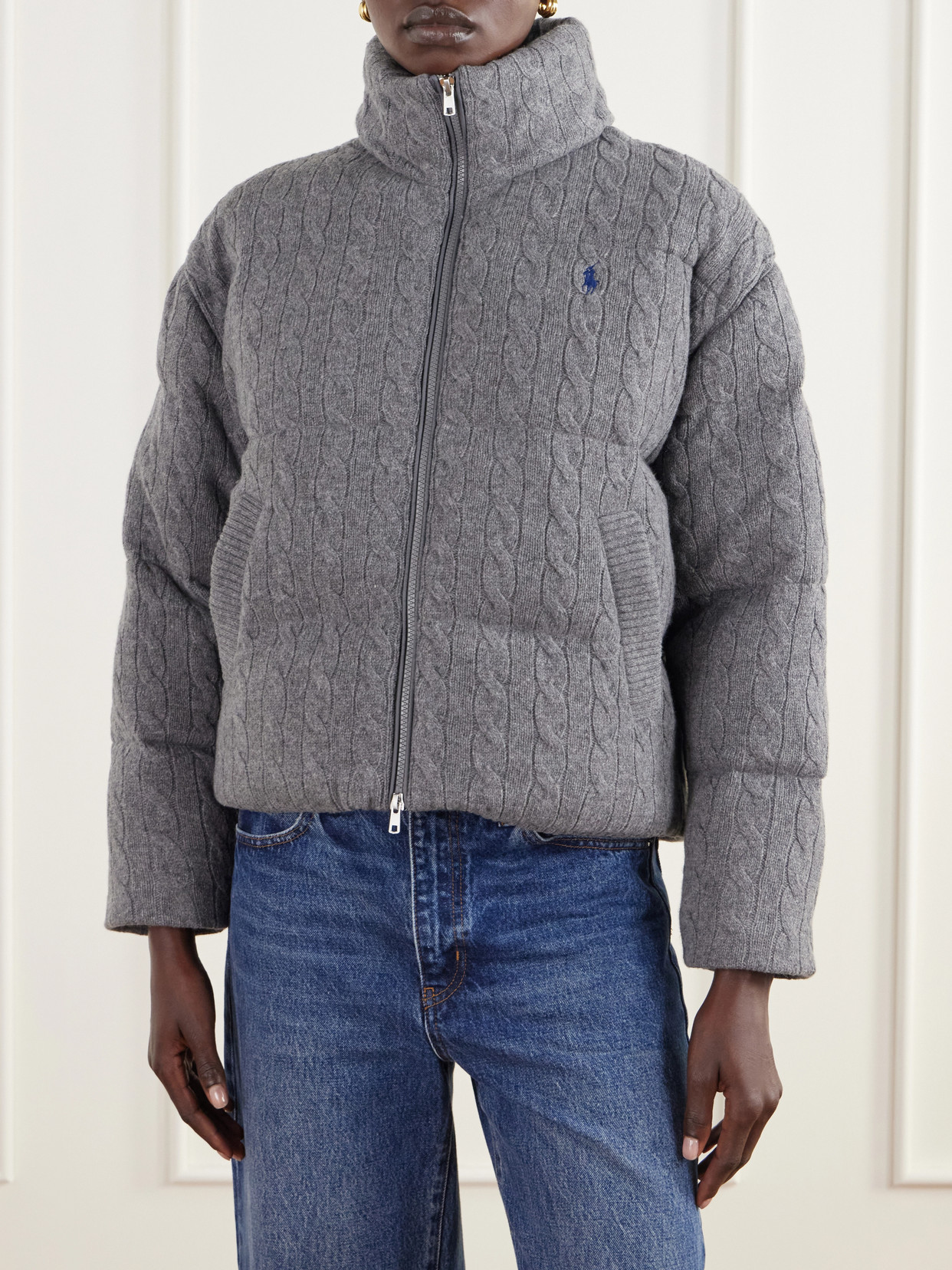 Polo Ralph Lauren - Padded Quilted Cable-Knit Wool And Cashmere-Blend Jacket