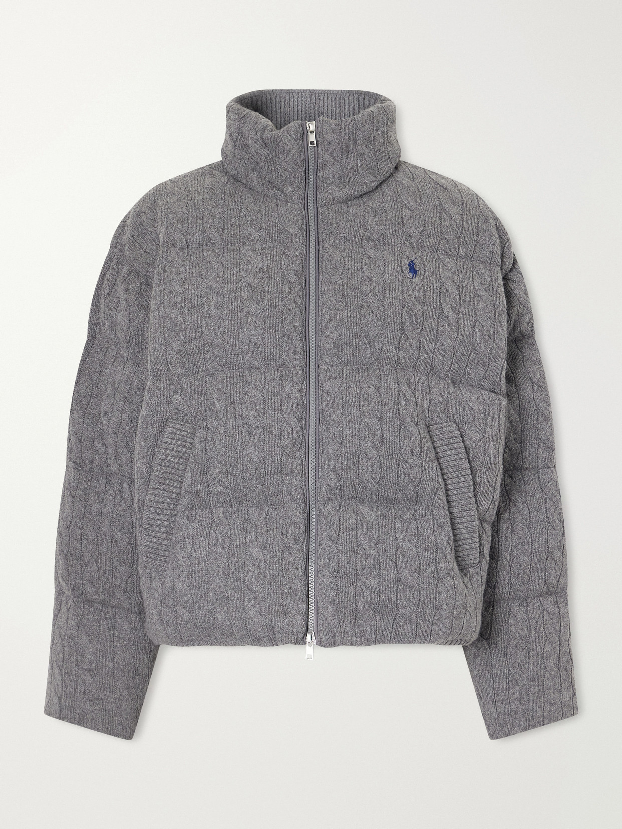 Polo Ralph Lauren - Padded Quilted Cable-Knit Wool And Cashmere-Blend Jacket