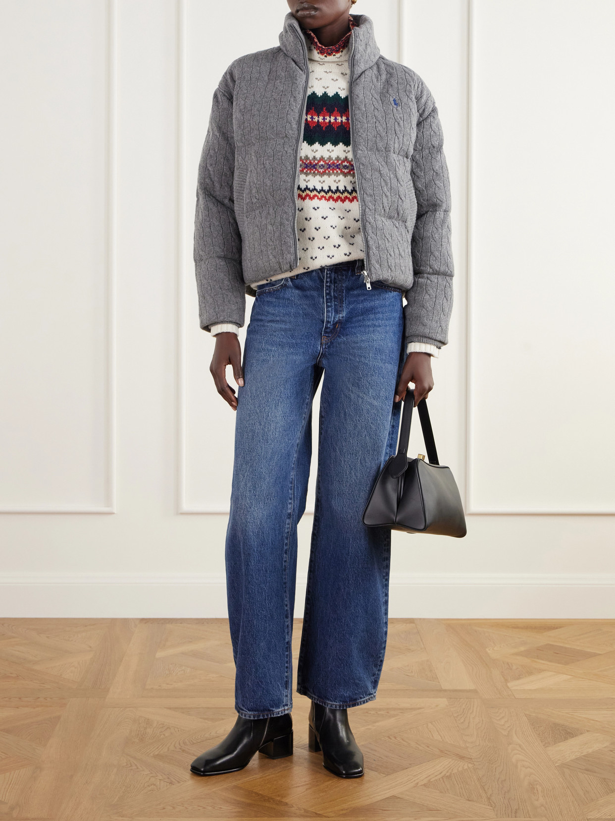 Polo Ralph Lauren - Padded Quilted Cable-Knit Wool And Cashmere-Blend Jacket