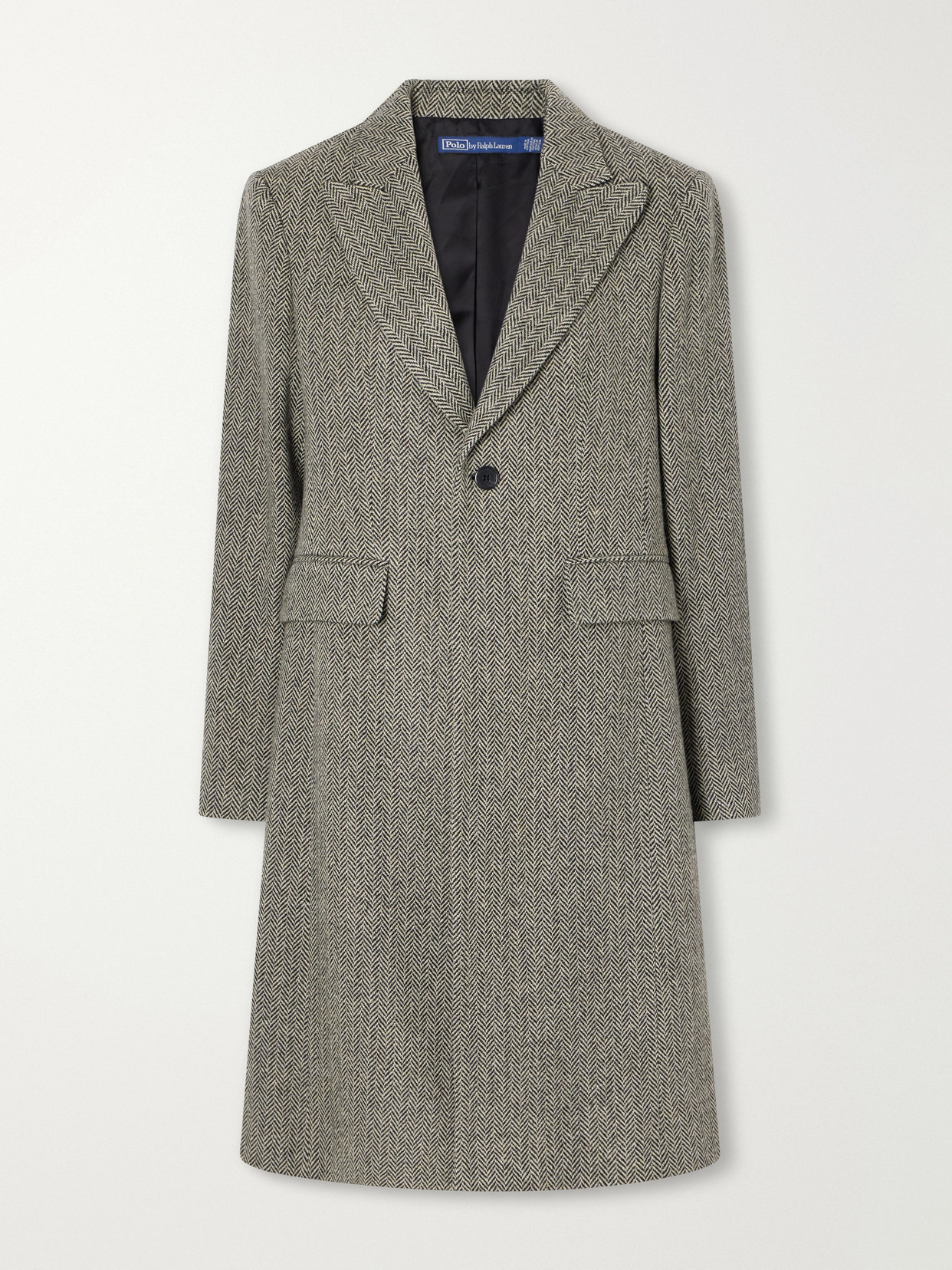Polo Ralph Lauren Herringbone Wool-blend Twill Coat In Gray
