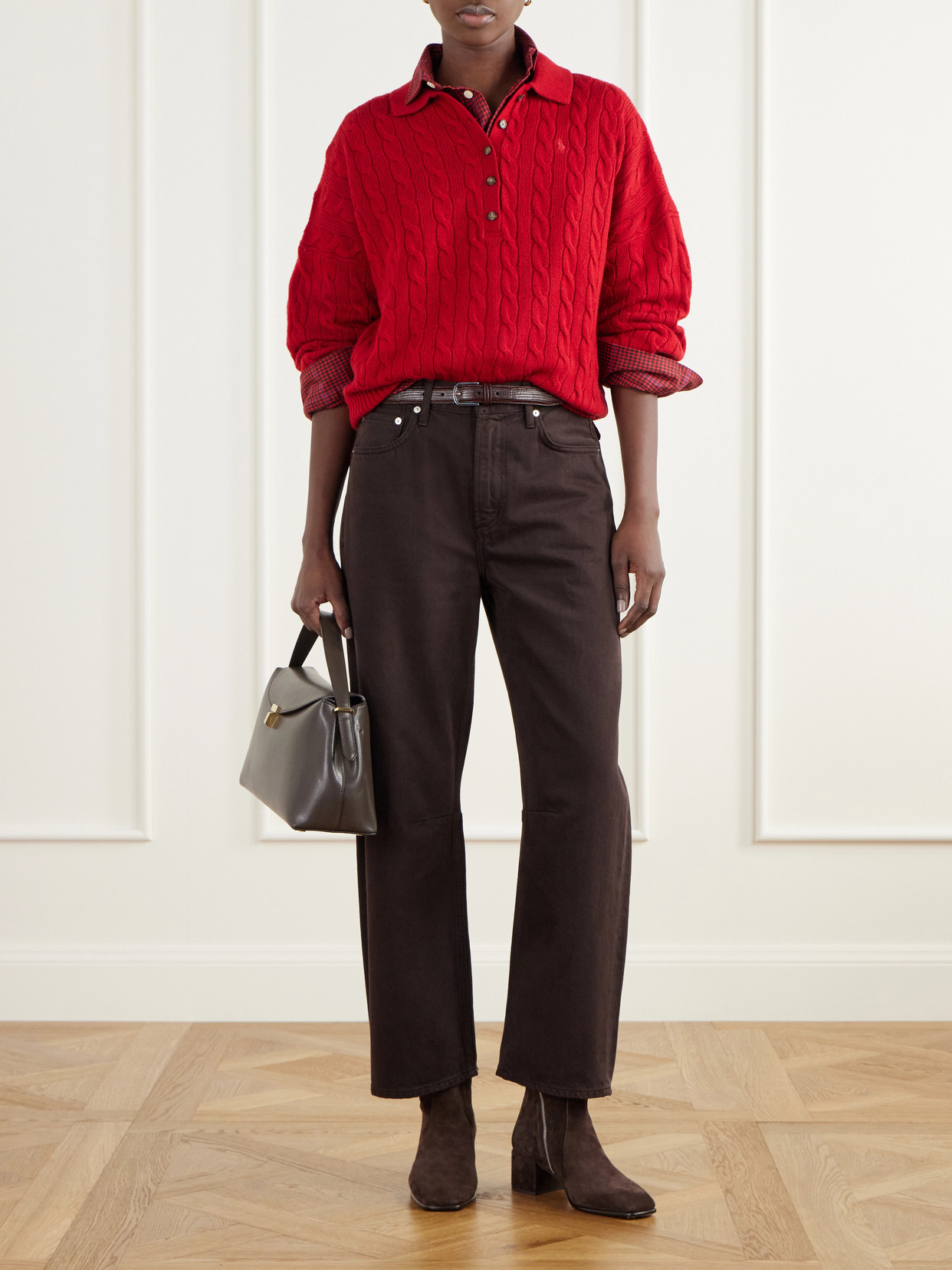 Polo Ralph Lauren - Logo-Embroidered Cable-Knit Wool And Cashmere-Blend Polo Sweater