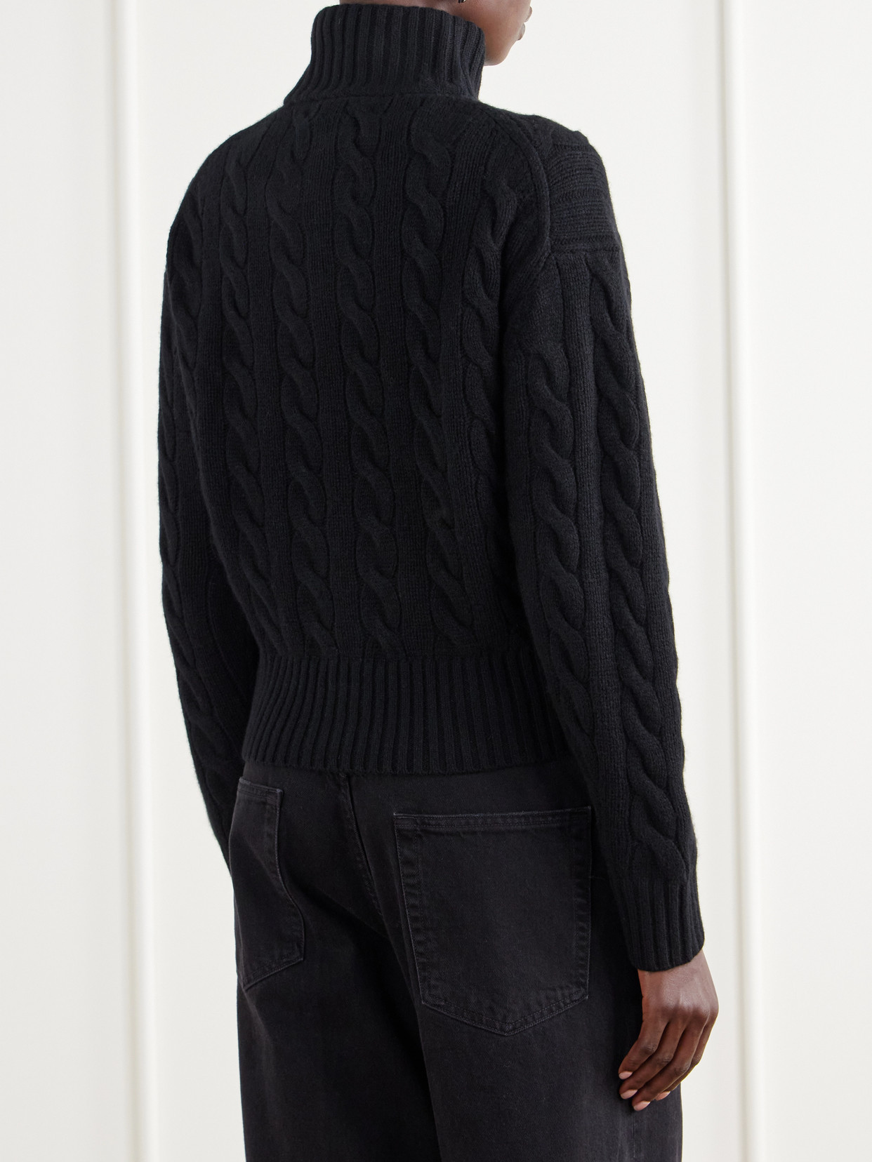Polo Ralph Lauren - Logo-Embroidered Cable-Knit Wool And Cashmere-Blend Half-Zip Sweater
