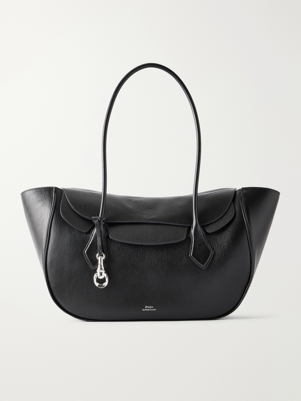 Polo Ralph Lauren Blaze Large Full-grain Leather Shoulder Bag In Black