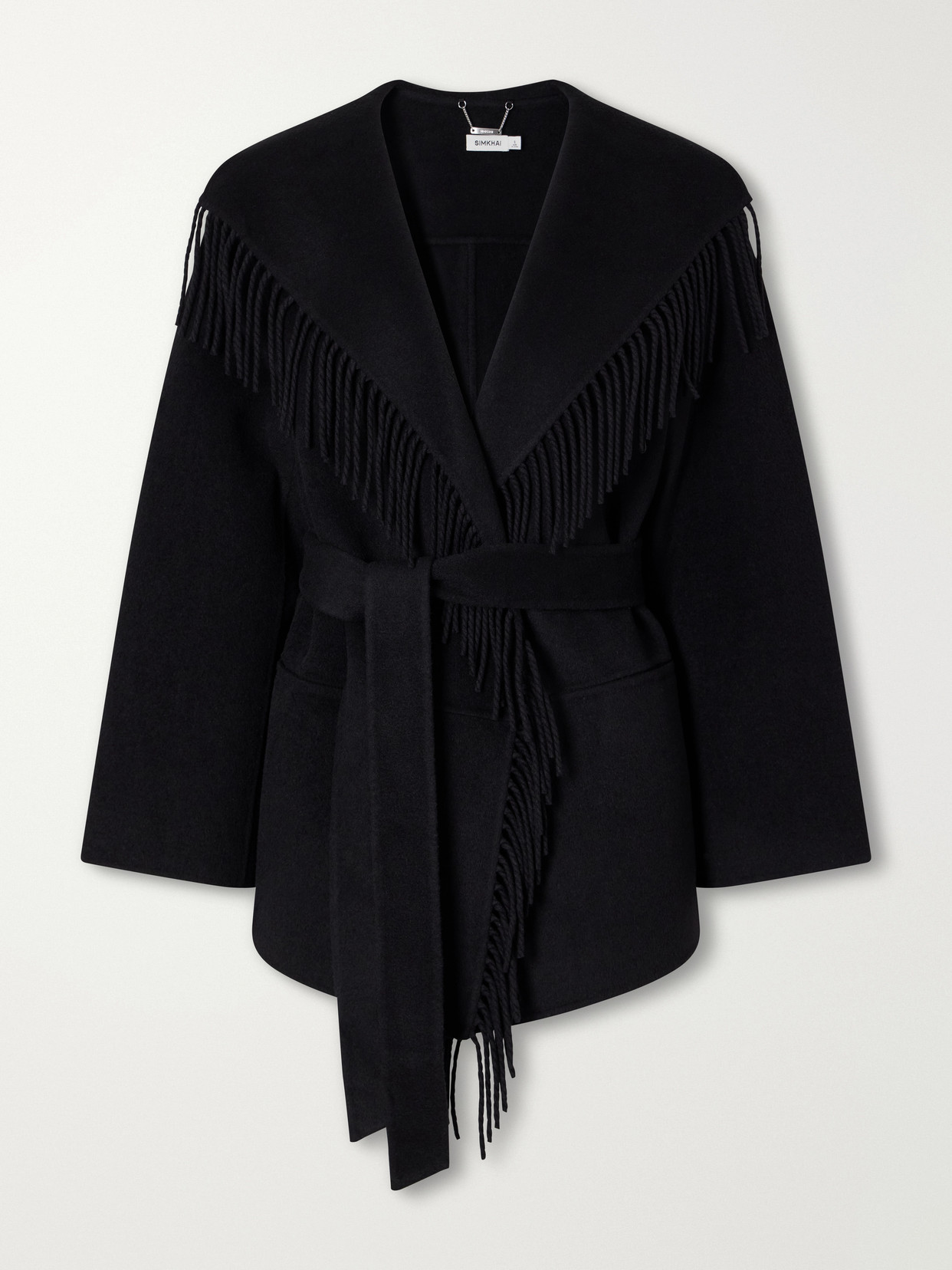Rowen Belted Fringed Wool-Blend Jacket