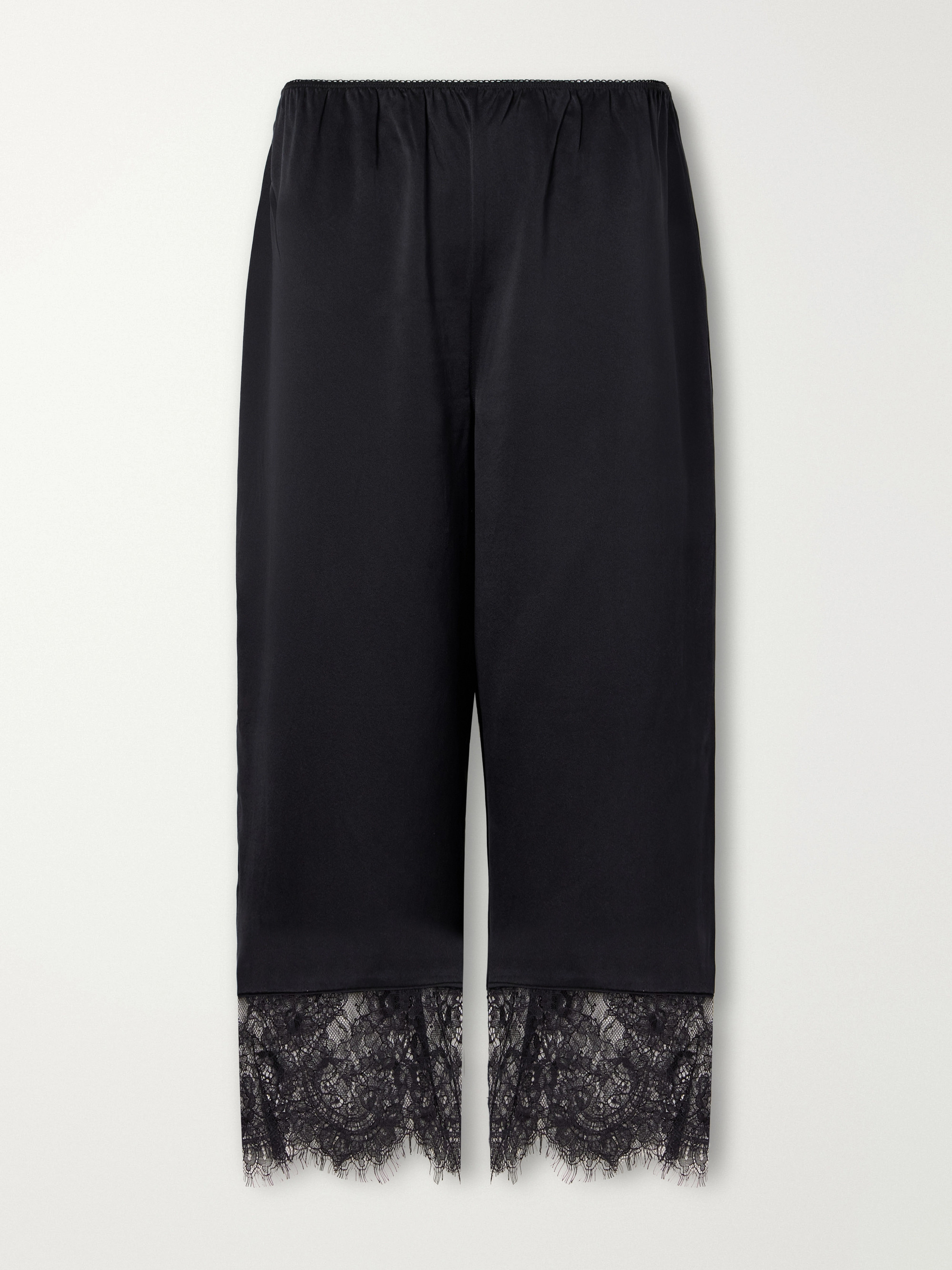 POSSE Blake lace-trimmed silk-satin straight-leg pants