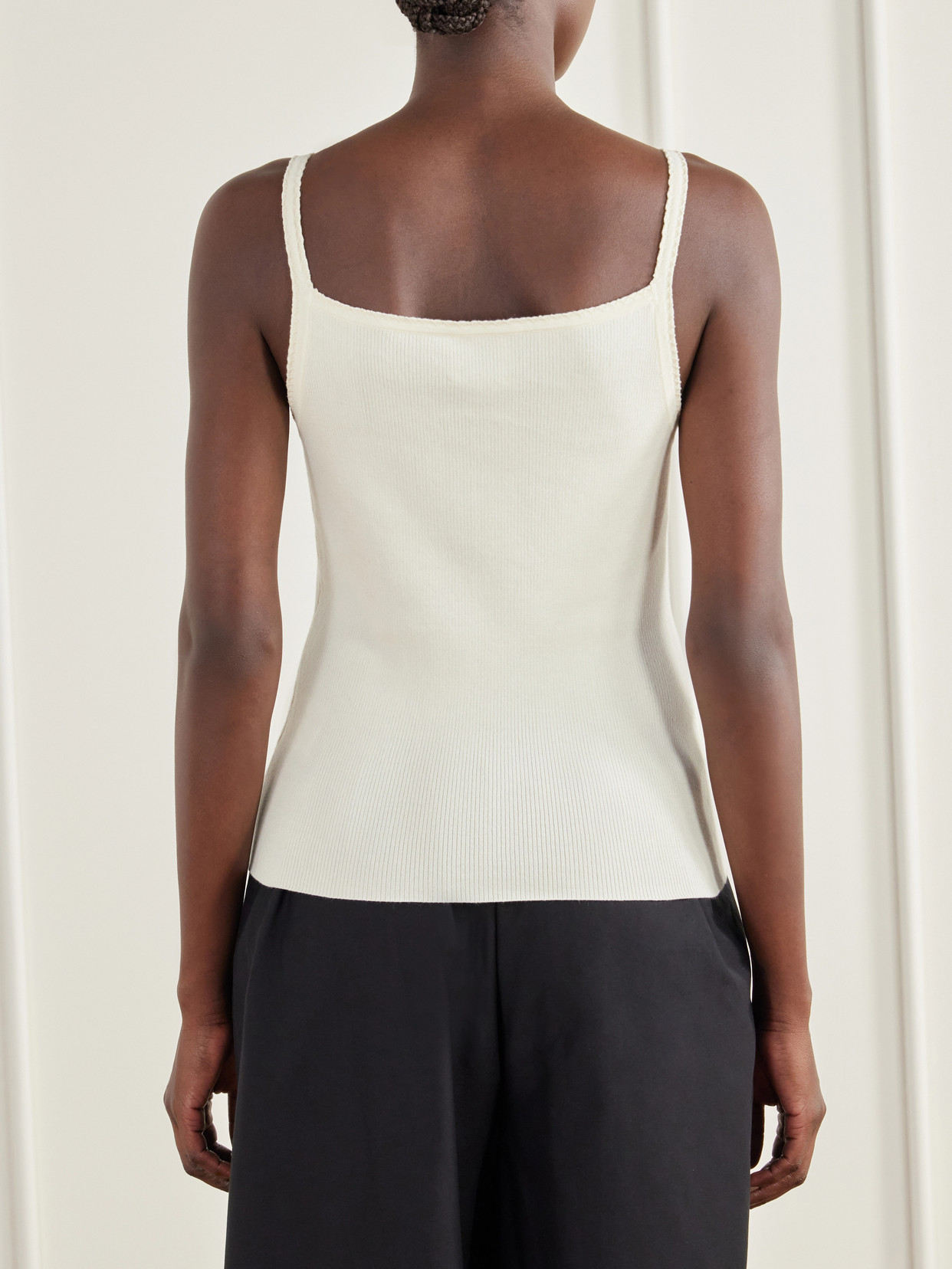 Posy Guipure Lace-Trimmed Ribbed Cotton-Blend Jersey Tank