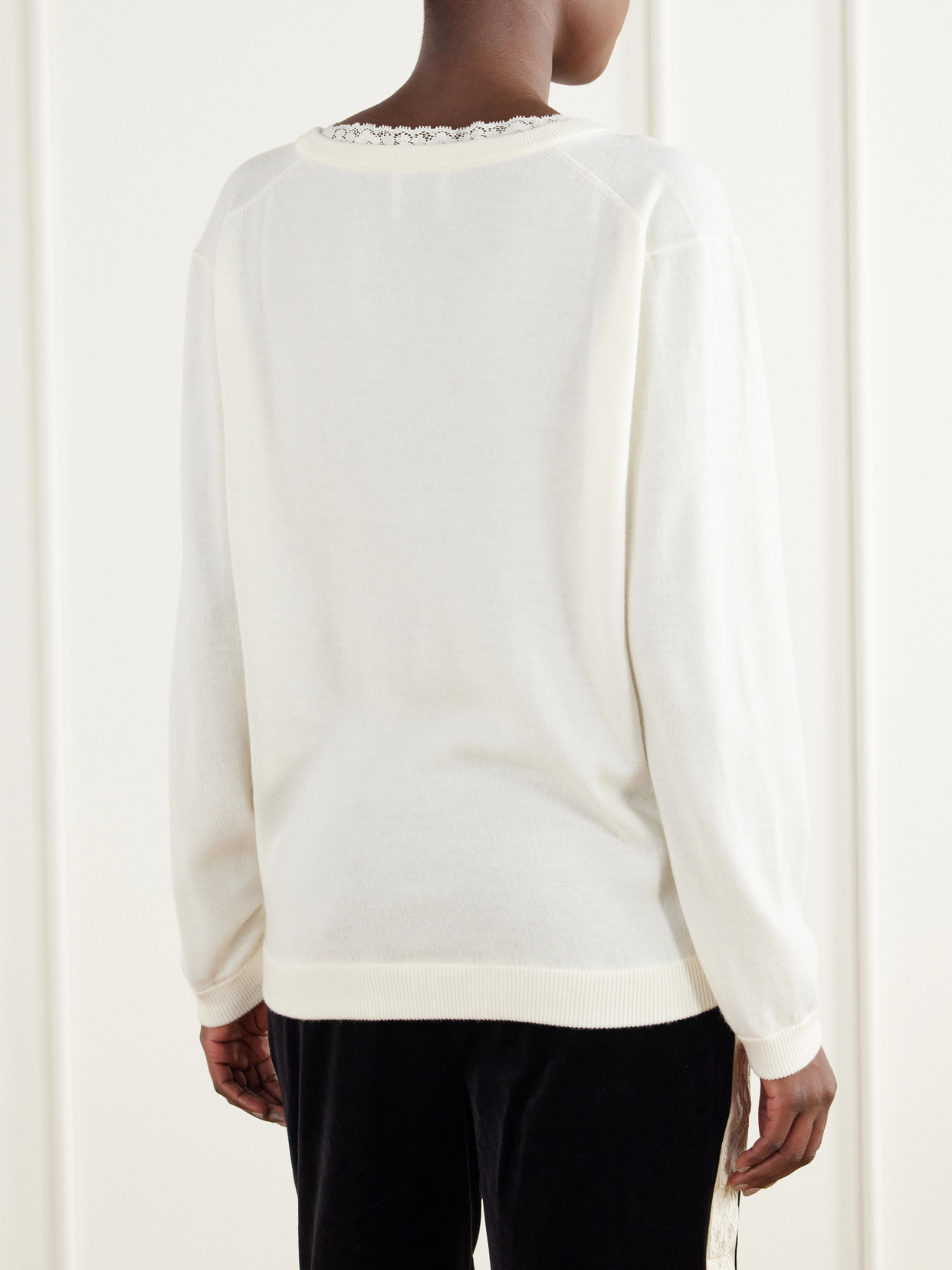 Lace-Trimmed Sweater