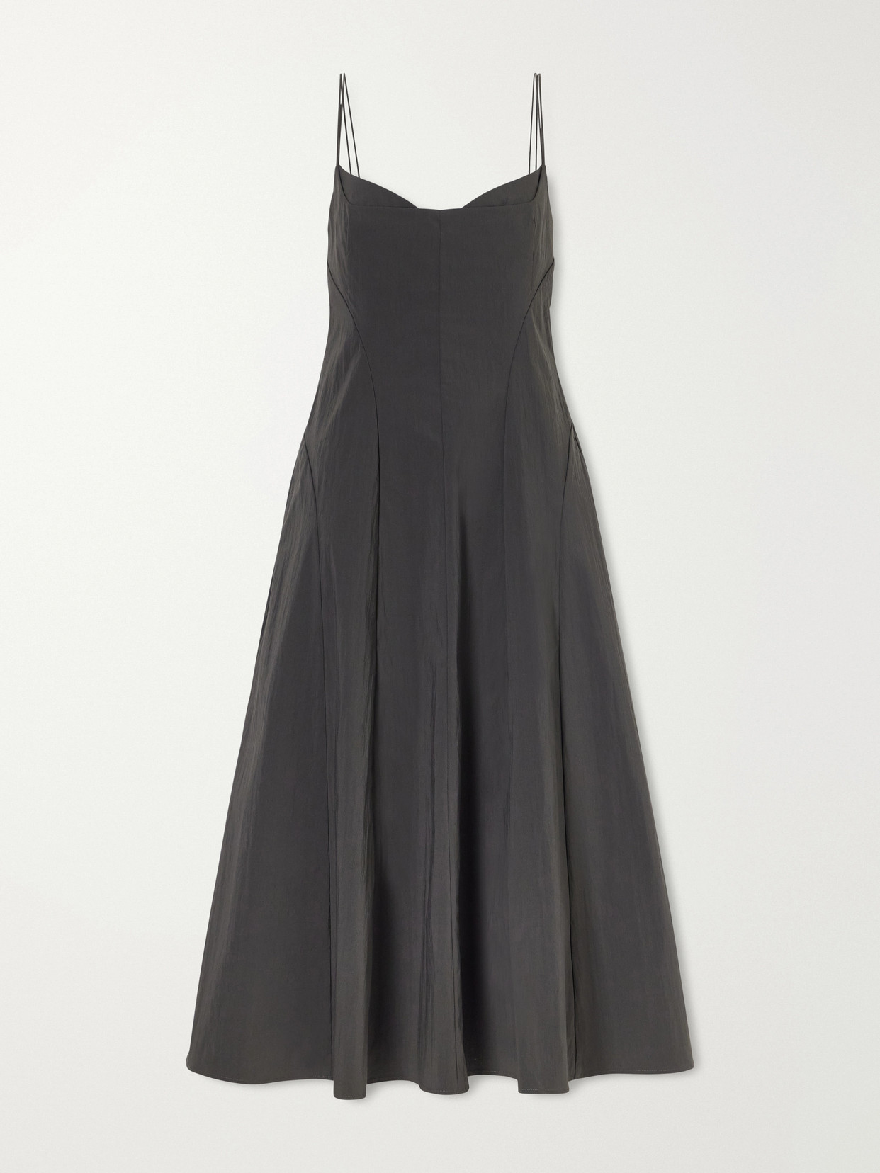 St Agni Paneled Shell Midi Dress In Gray