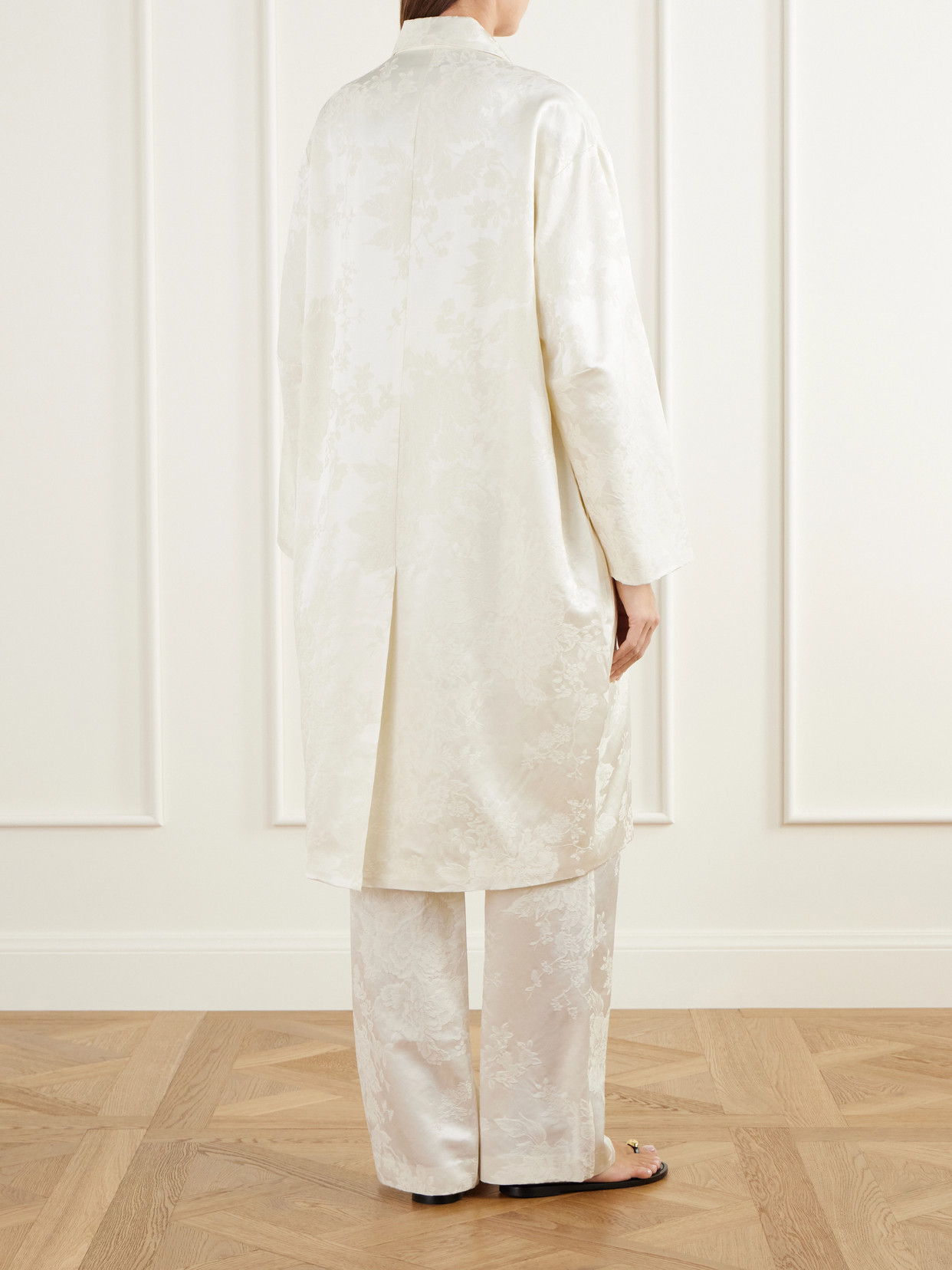 And Wool-Blend Floral-Jacquard Cloqué Coat