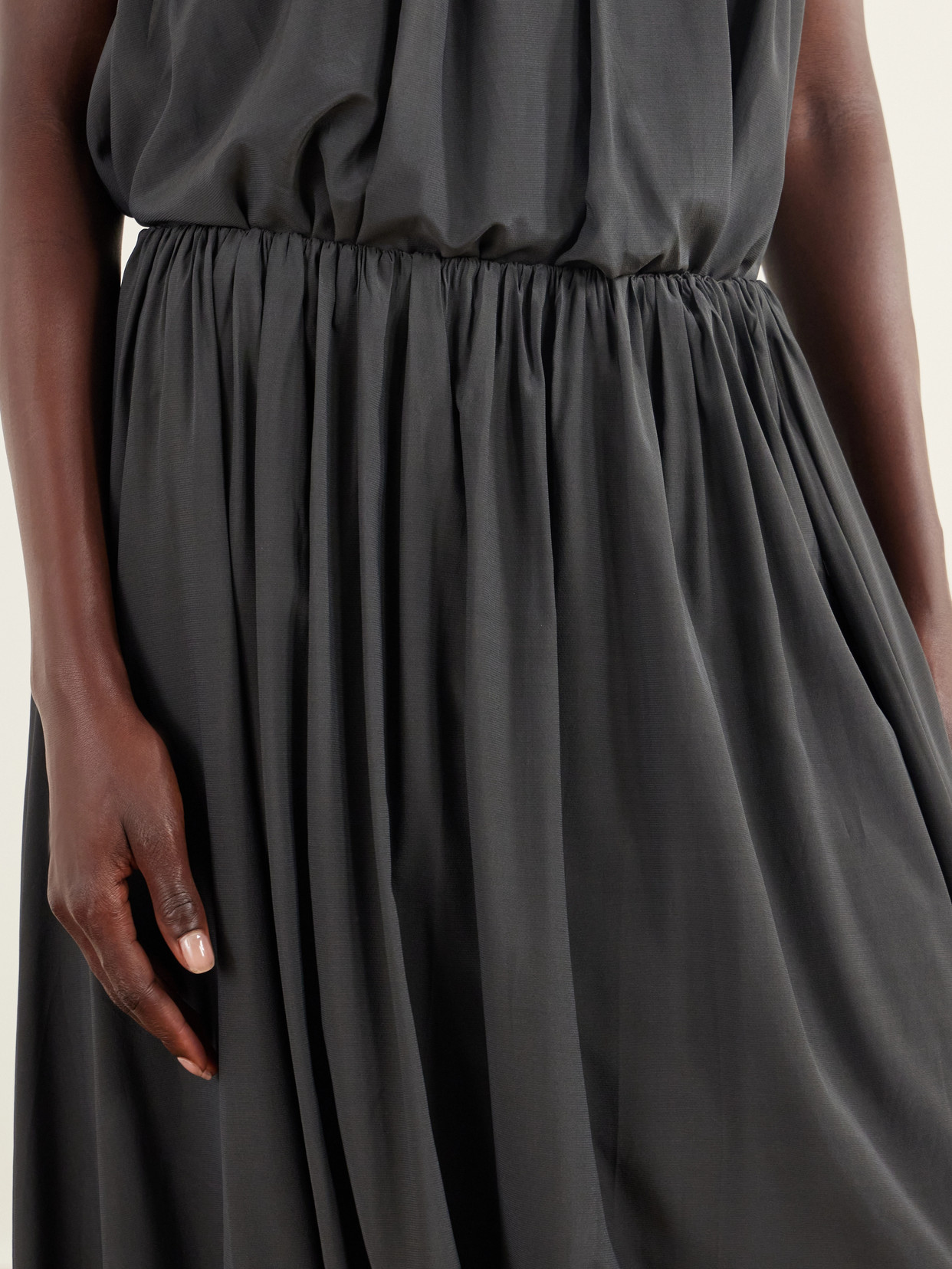 Balloon Gathered Chiffon Midi