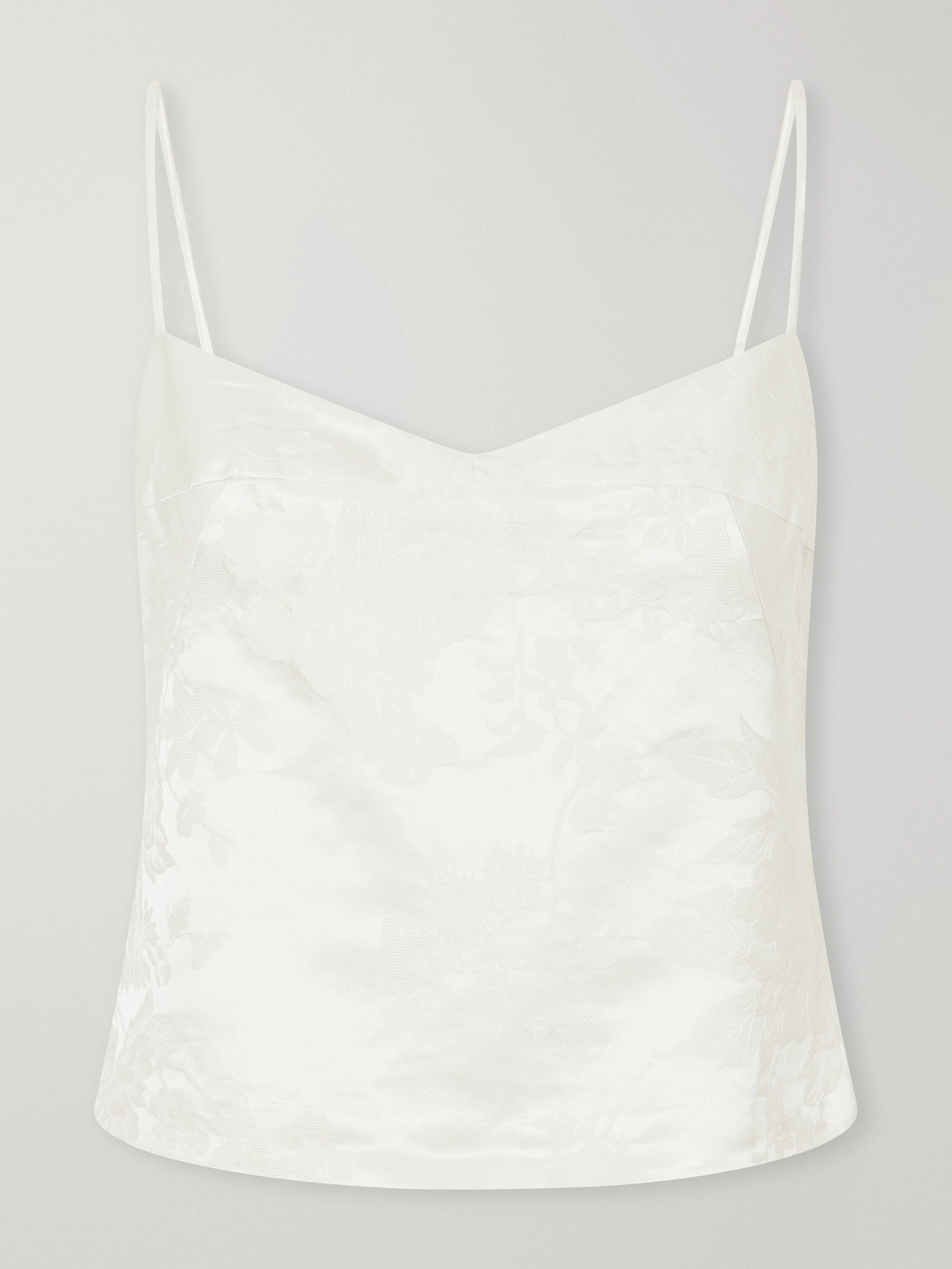 St Agni Wool And Silk-blend Floral-jacquard Cloqué Cami In Neutrals