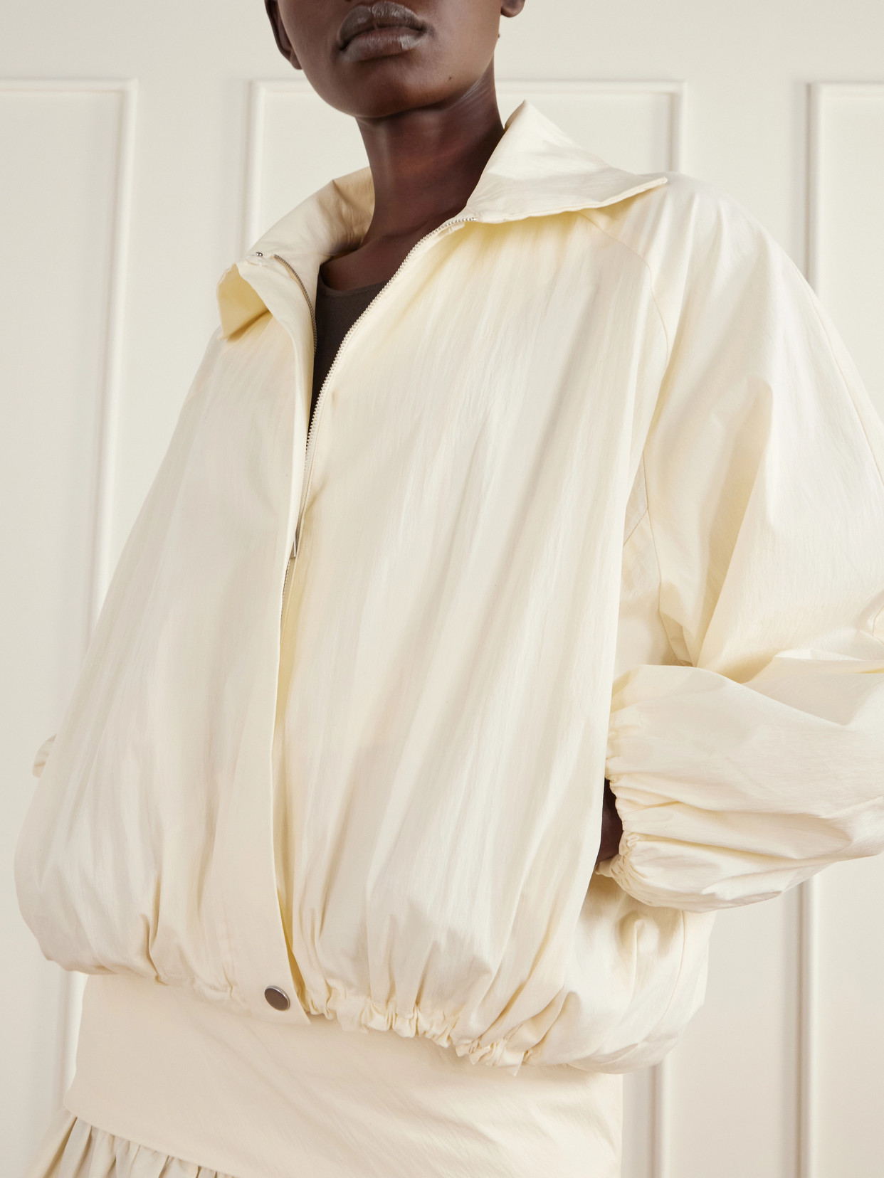 Cotton-Blend Poplin Bomber Jacket