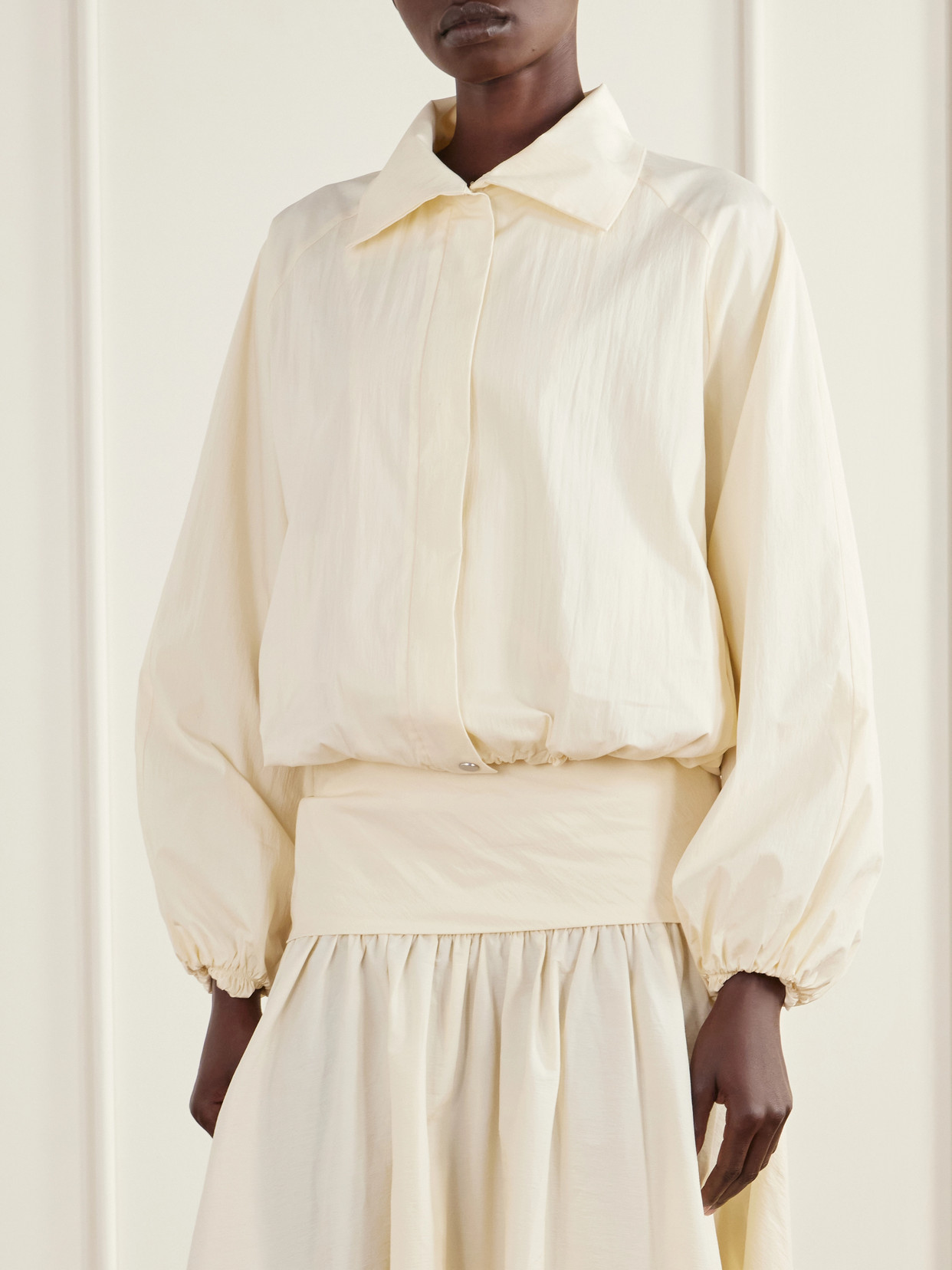 Cotton-Blend Poplin Bomber Jacket