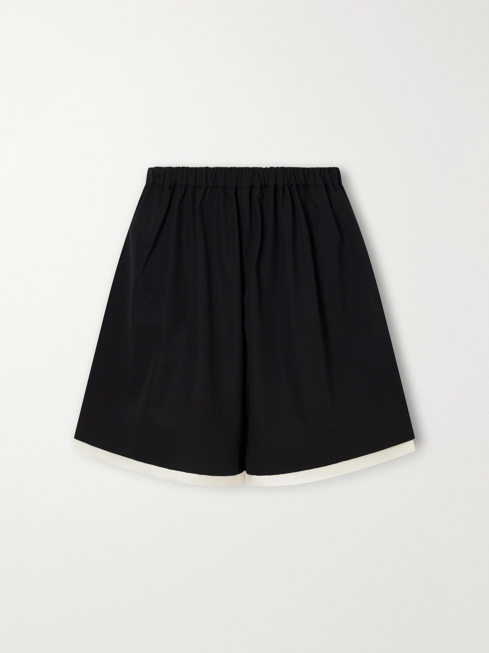 St. Agni Satin-trimmed wool-twill shorts