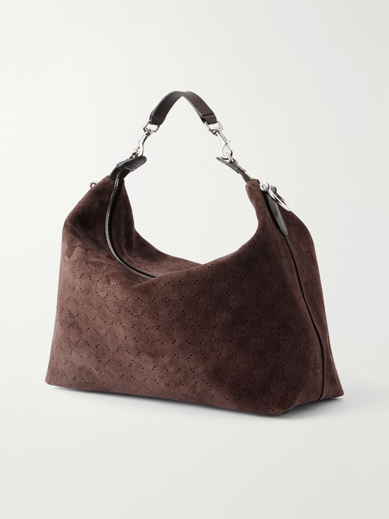 Brera Web-Trimmed Perforated Shoulder Bag