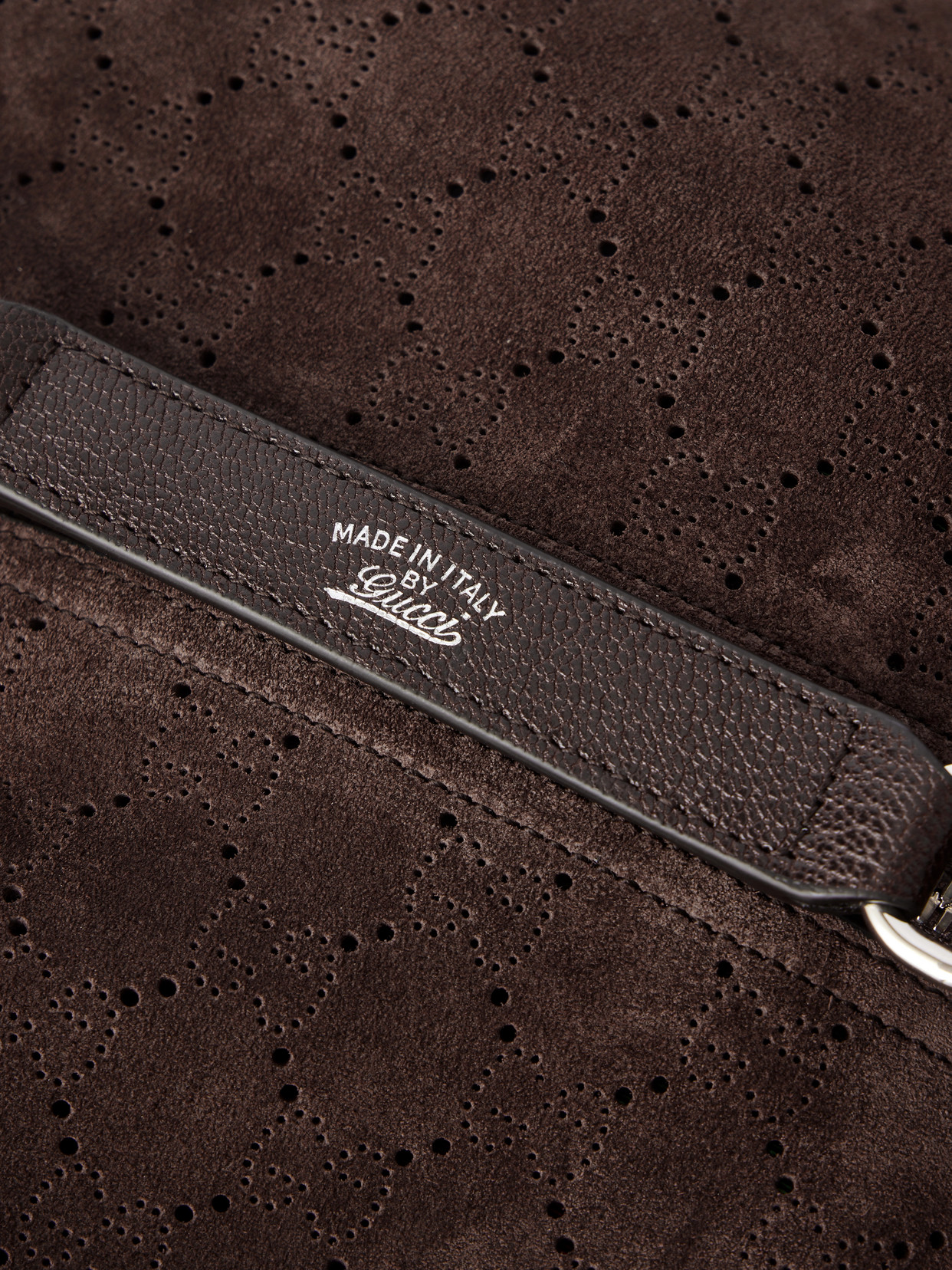 Brera Web-Trimmed Perforated Shoulder Bag