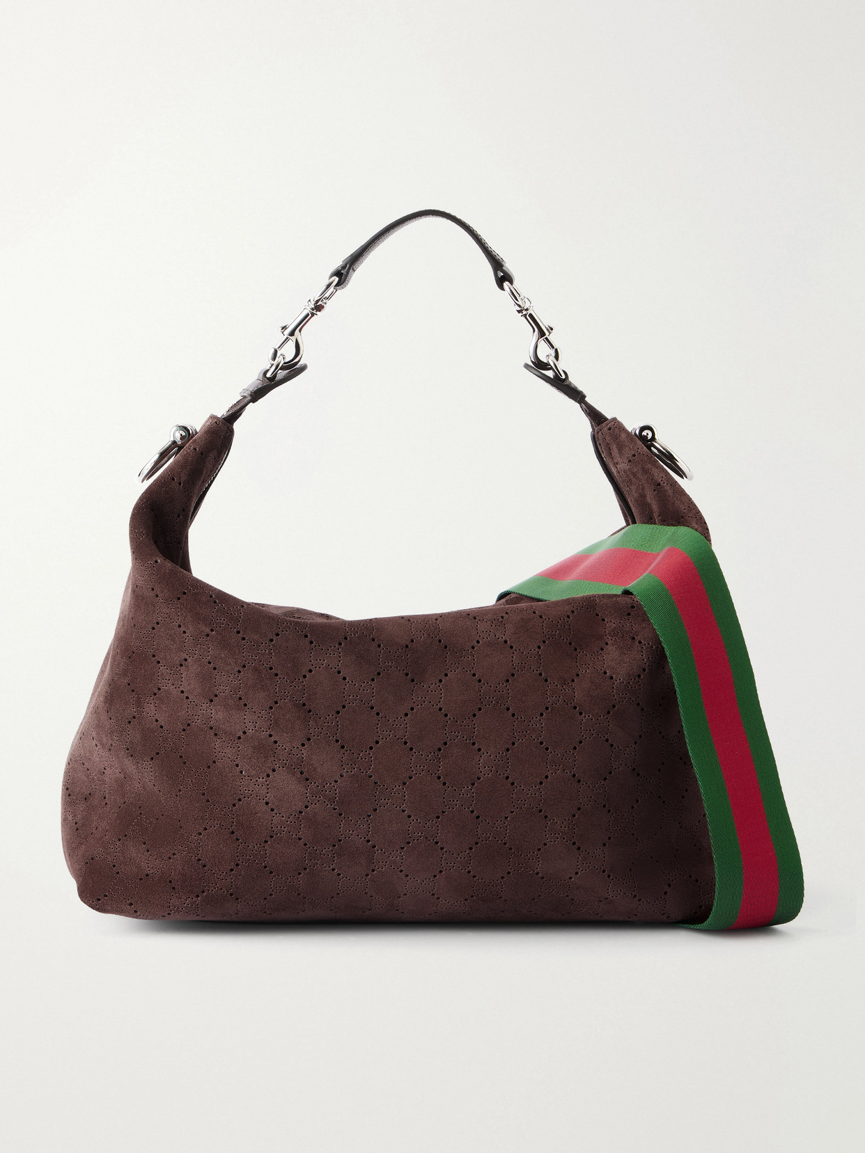 Brera Web-Trimmed Perforated Shoulder Bag