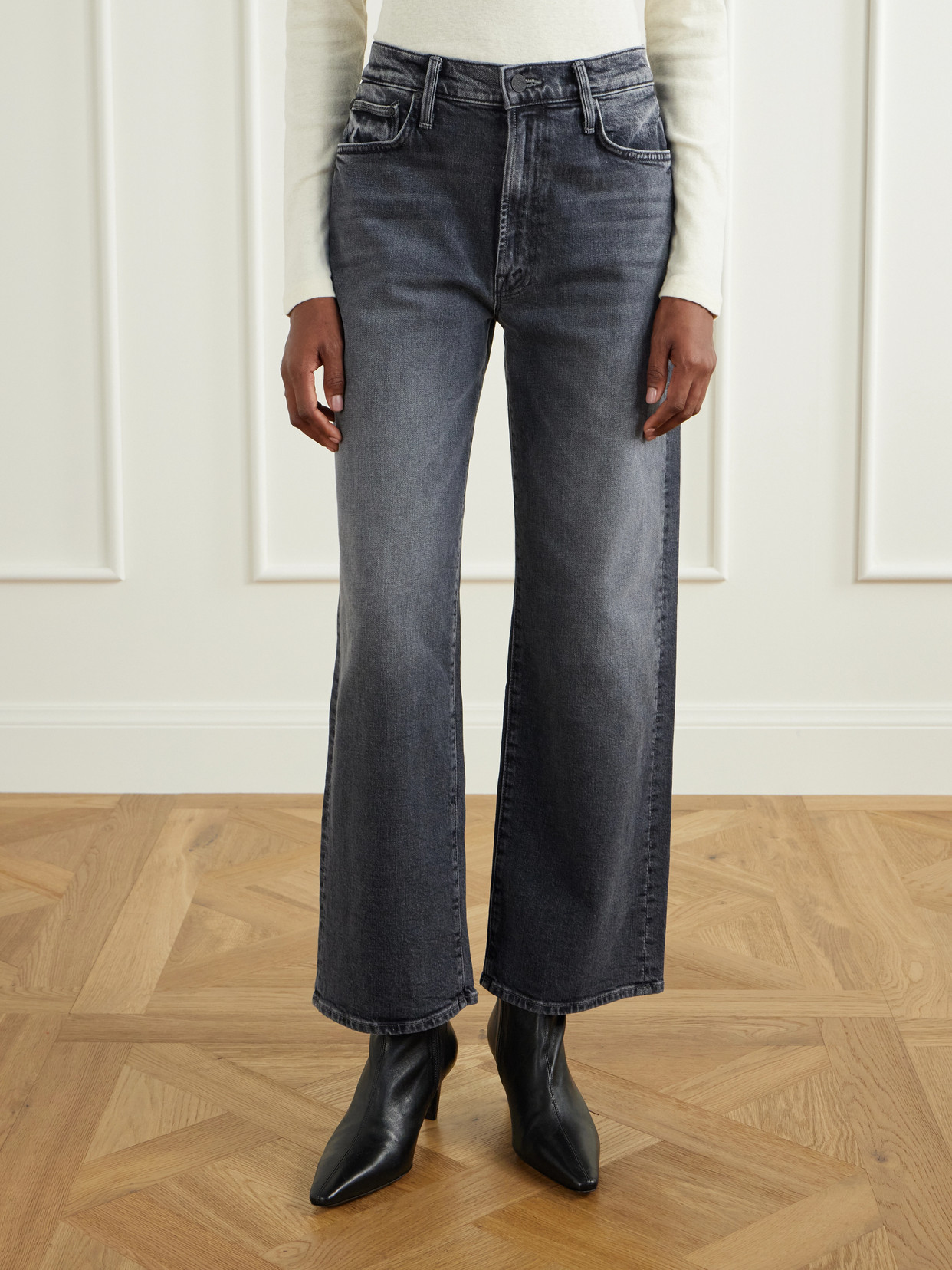 The Dodger Flood Cropped Mid-Rise Straight-Leg Jeans