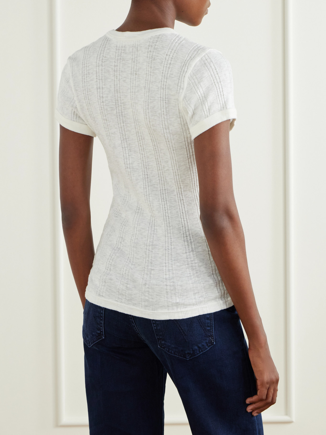 The Itty Bitty Ringer Ribbed Cotton-Jersey T-Shirt