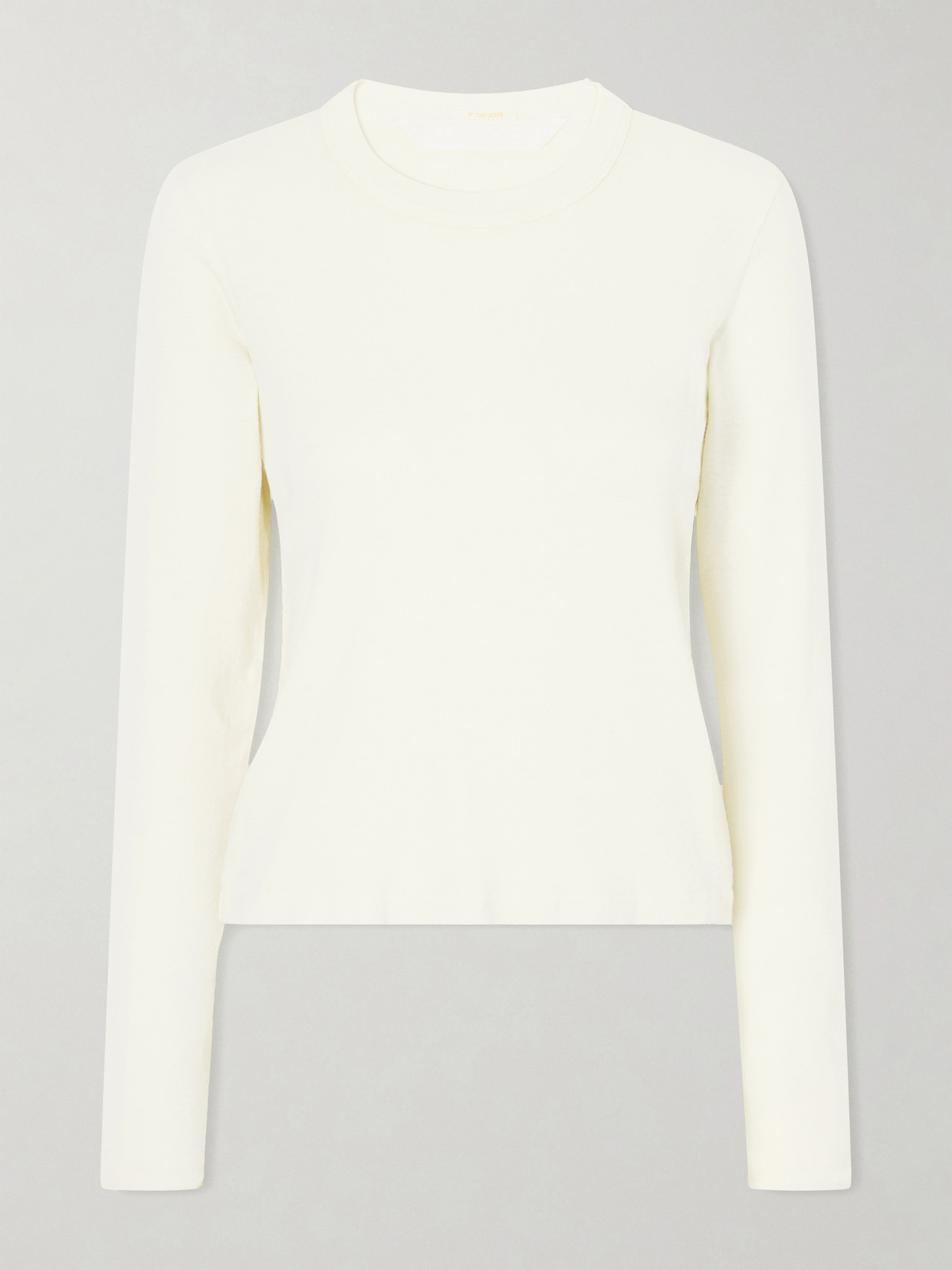 Mother The L/s Itty Bitty Recycled Cotton-jersey T-shirt In Neutrals