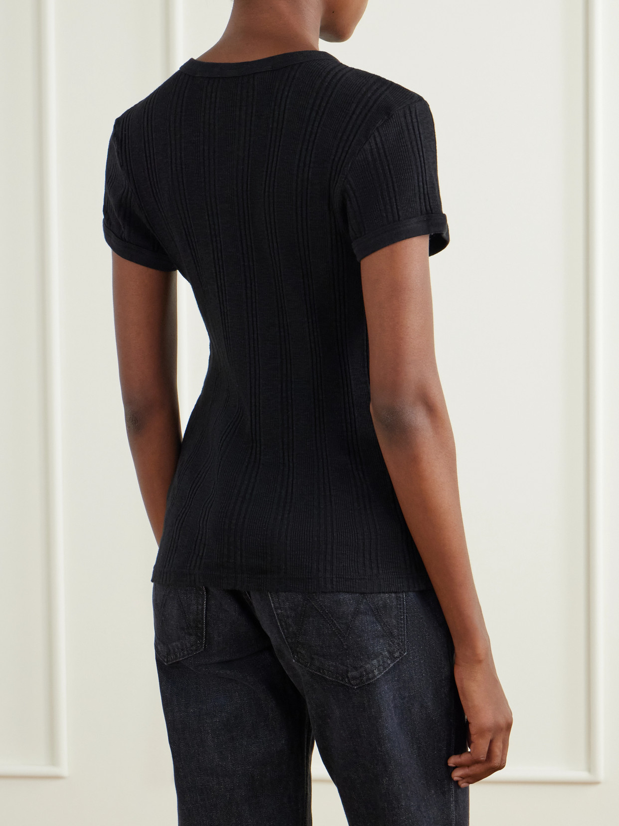 The Itty Bitty Ringer Ribbed Cotton-Jersey T-Shirt