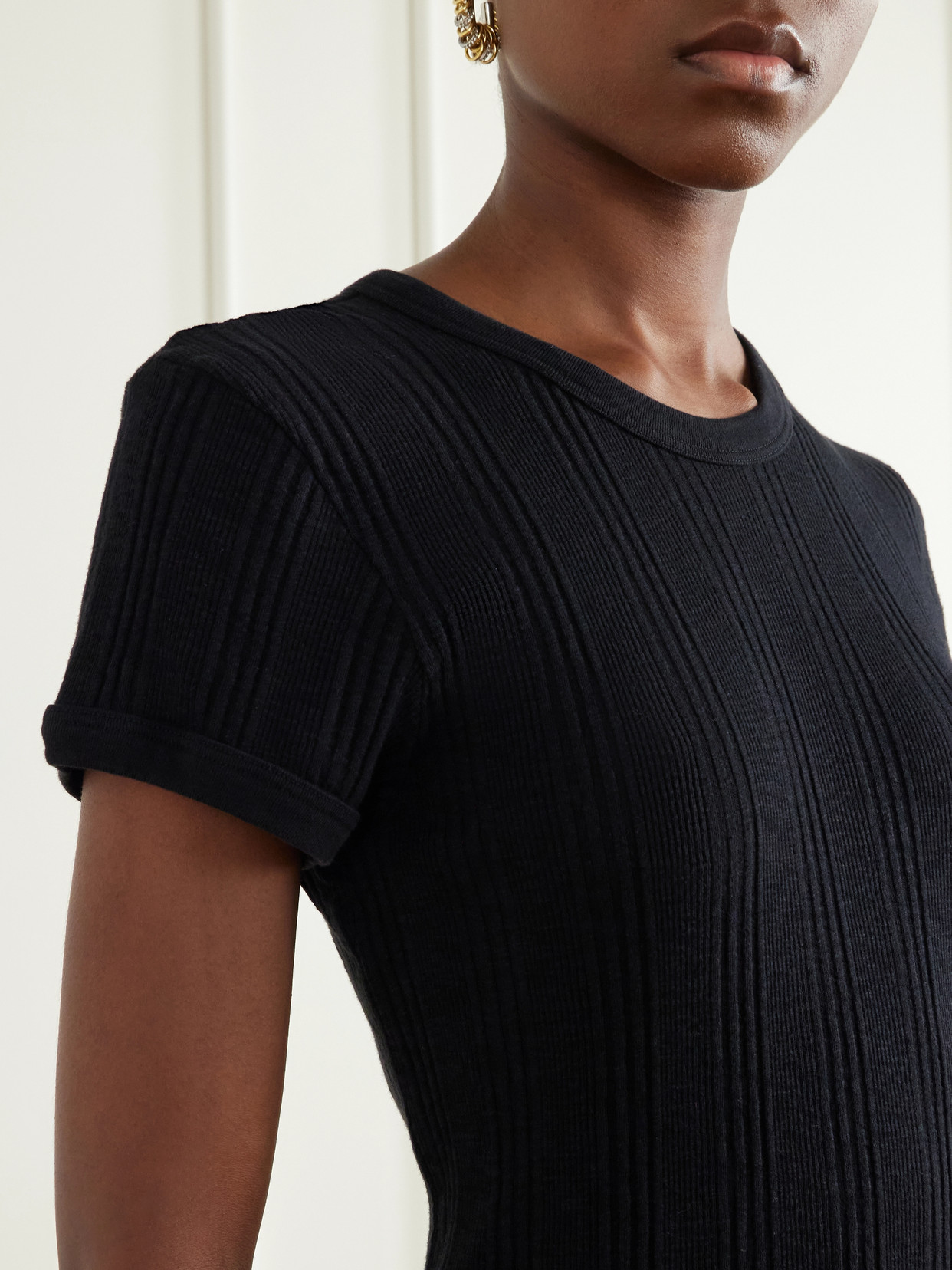 The Itty Bitty Ringer Ribbed Cotton-Jersey T-Shirt