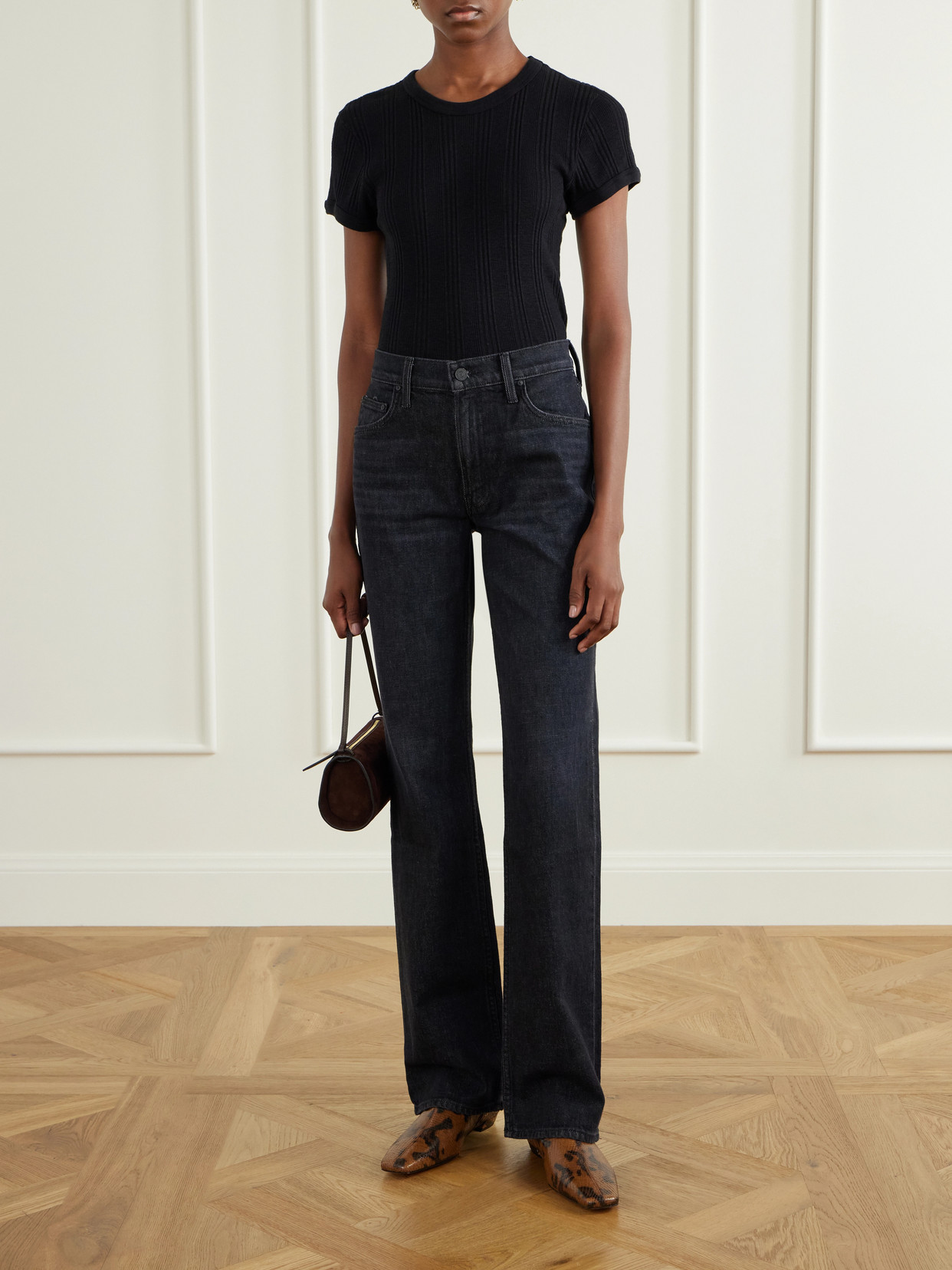 The Itty Bitty Ringer Ribbed Cotton-Jersey T-Shirt