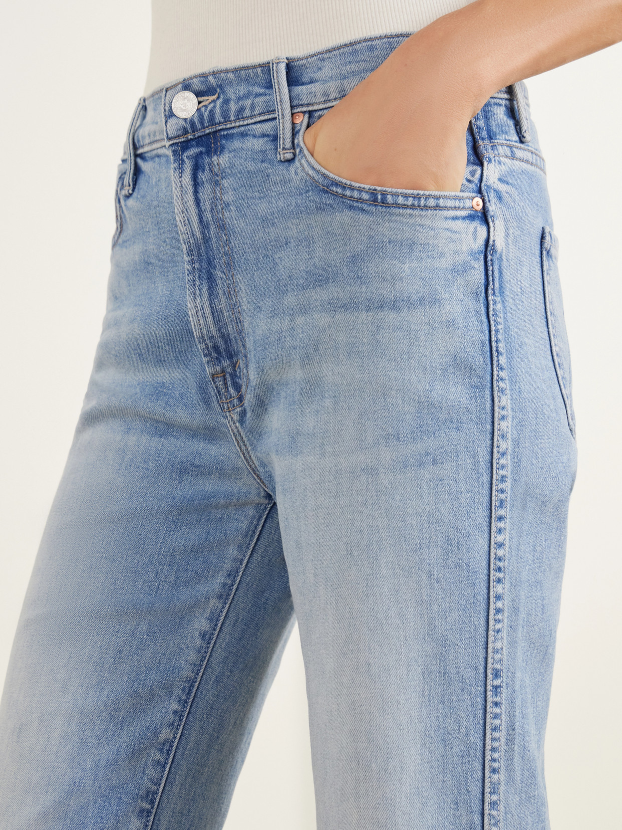 The Kick It Double Sneak Mid-Rise Straight-Leg Jeans