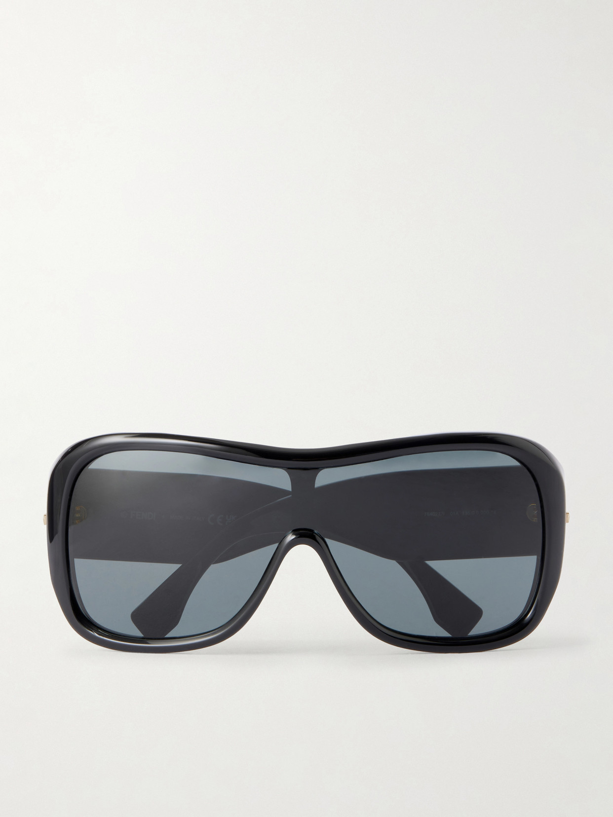 Fendi Screen Shield Aviator-style Acetate Sunglasses In Black