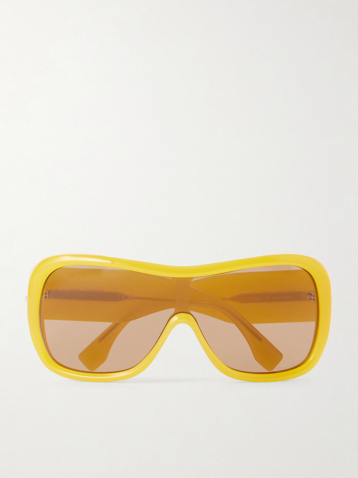 Fendi Screen Shield Aviator-style Acetate Sunglasses In Yellow