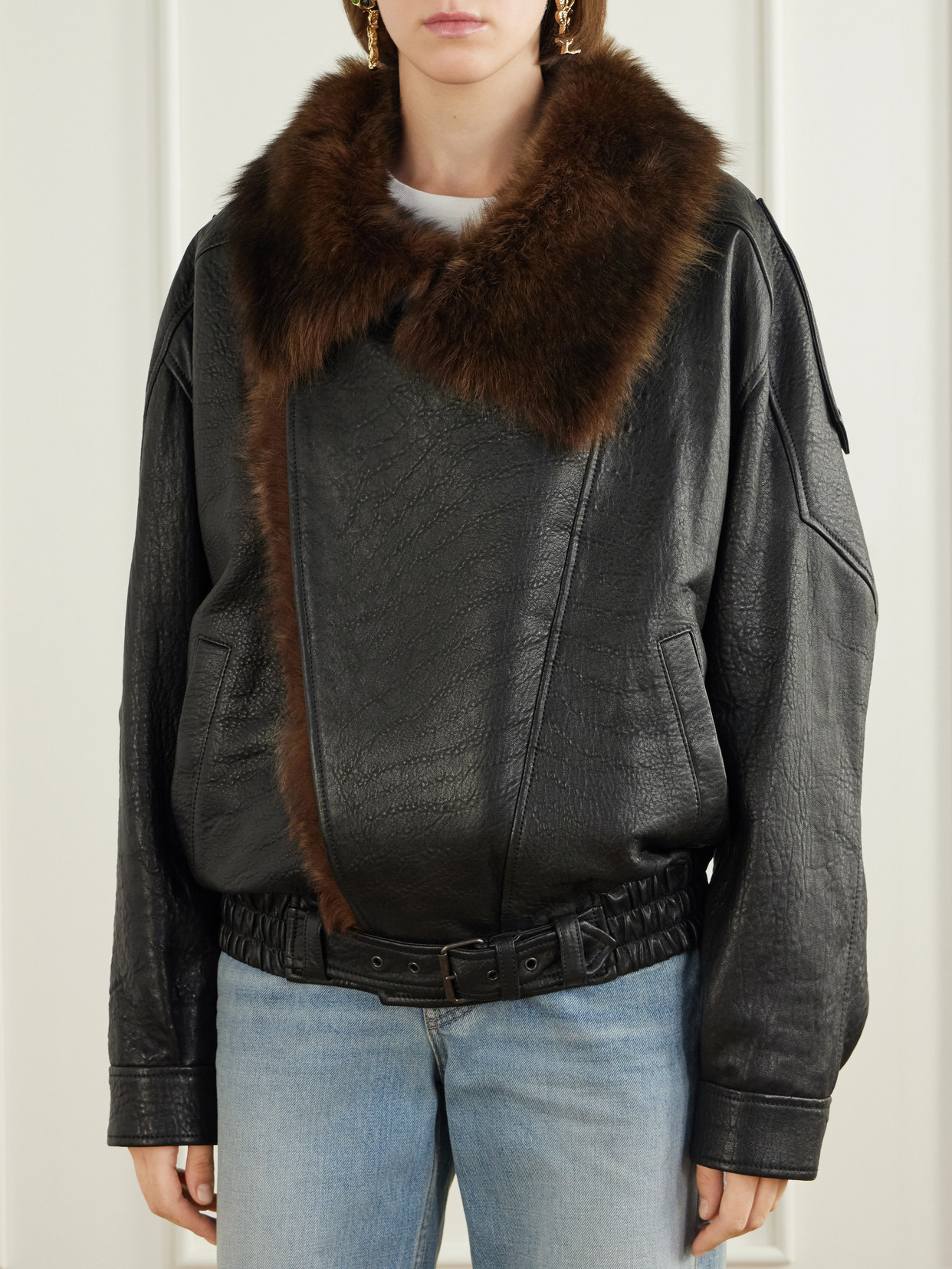 Belted Shearling Jacket