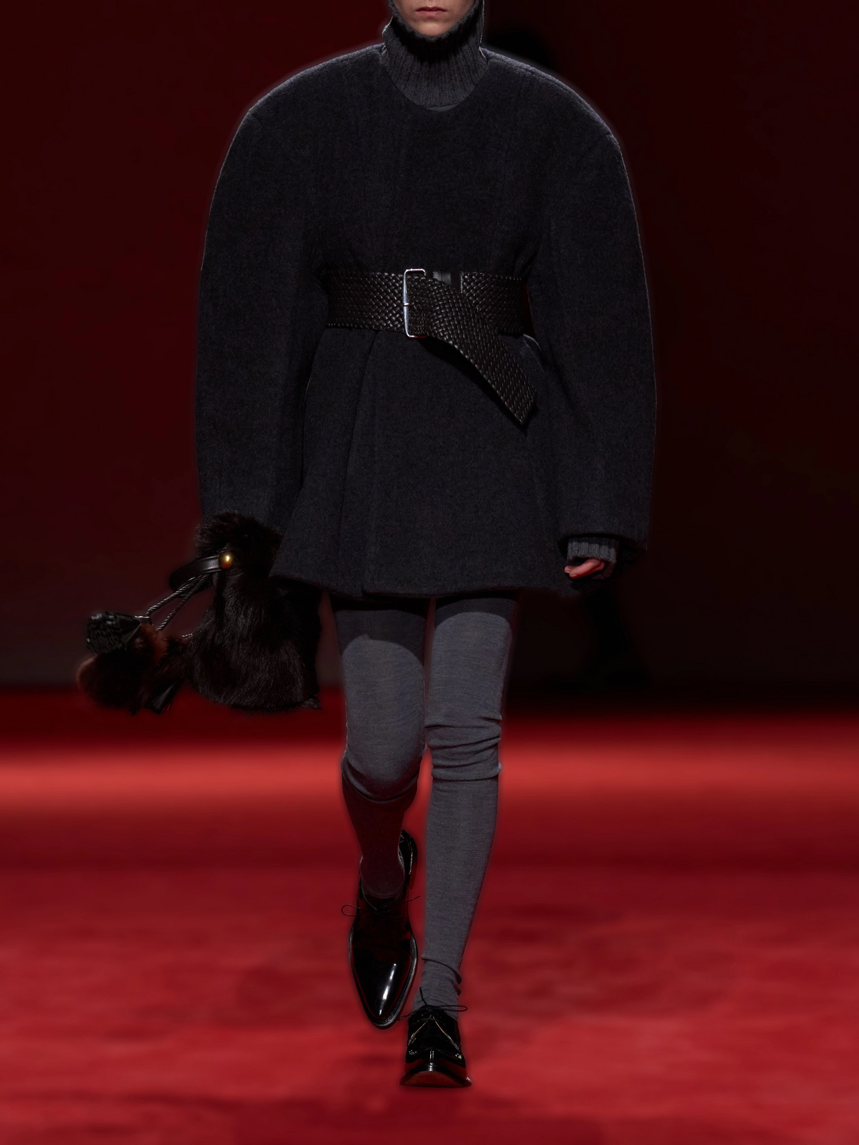 Paneled Wool-Blend Flannel Coat