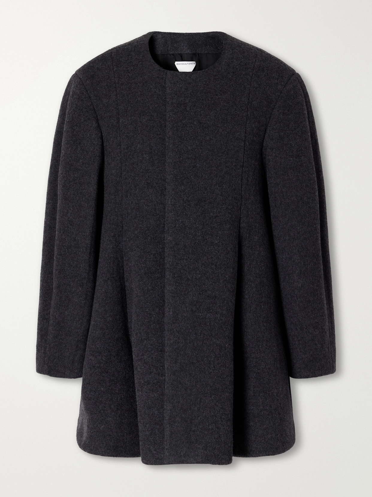Paneled Wool-Blend Flannel Coat