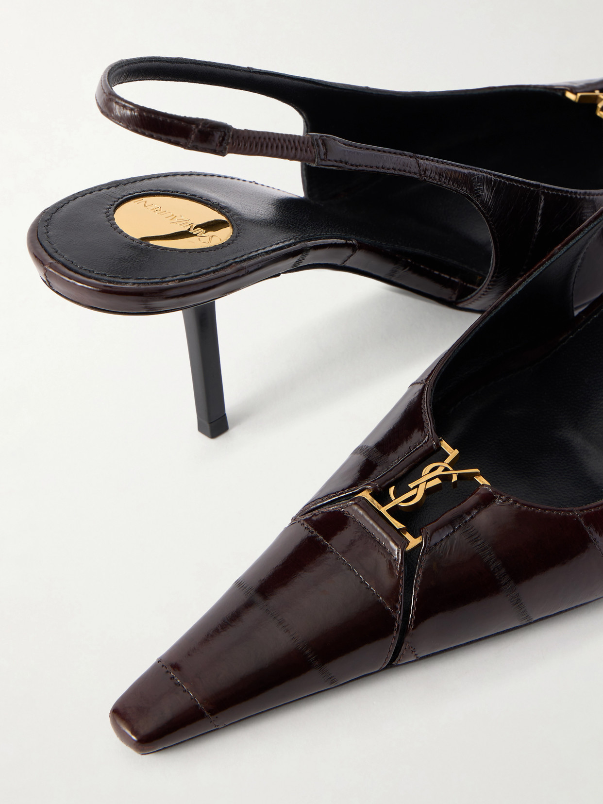 Babylone 75 Logo-Embellished Eel Slingback