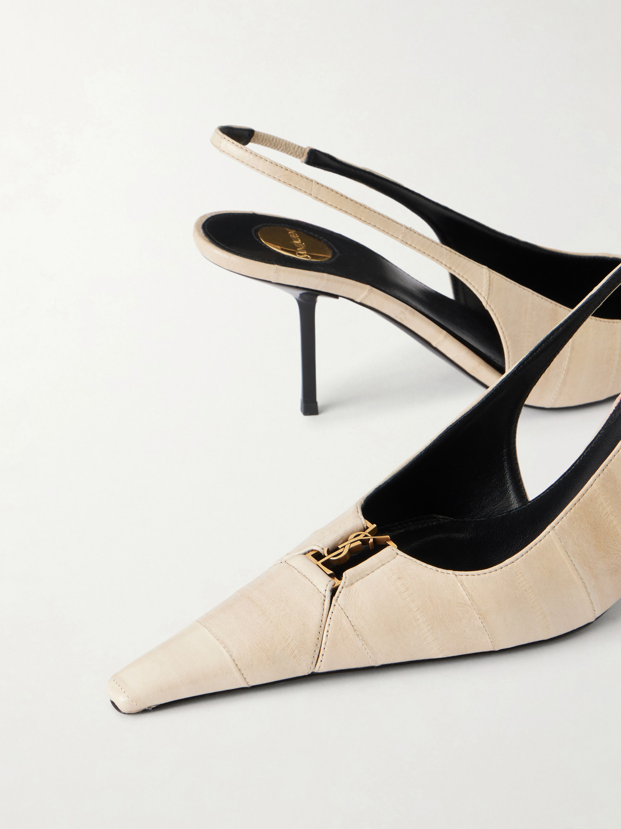 Babylone 75 Logo-Embellished Eel Slingback