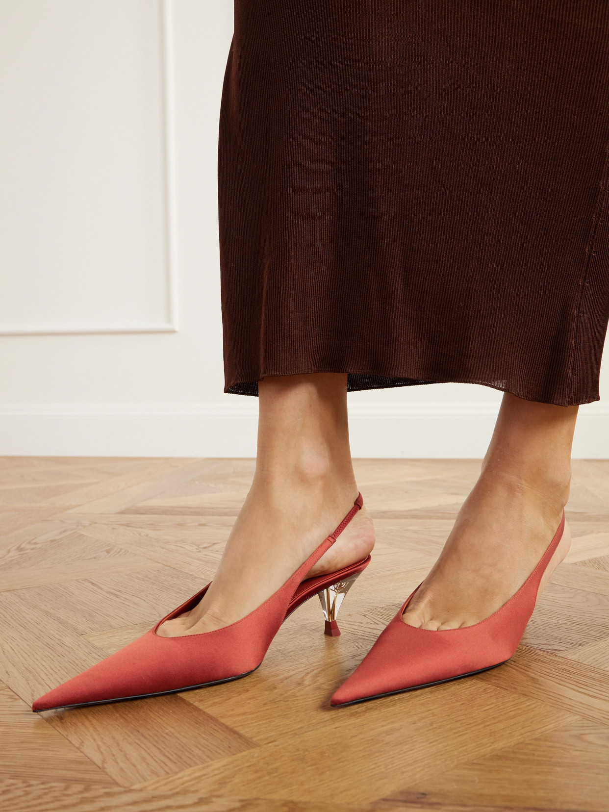 Fanny 55 Crepe-Satin Slingback