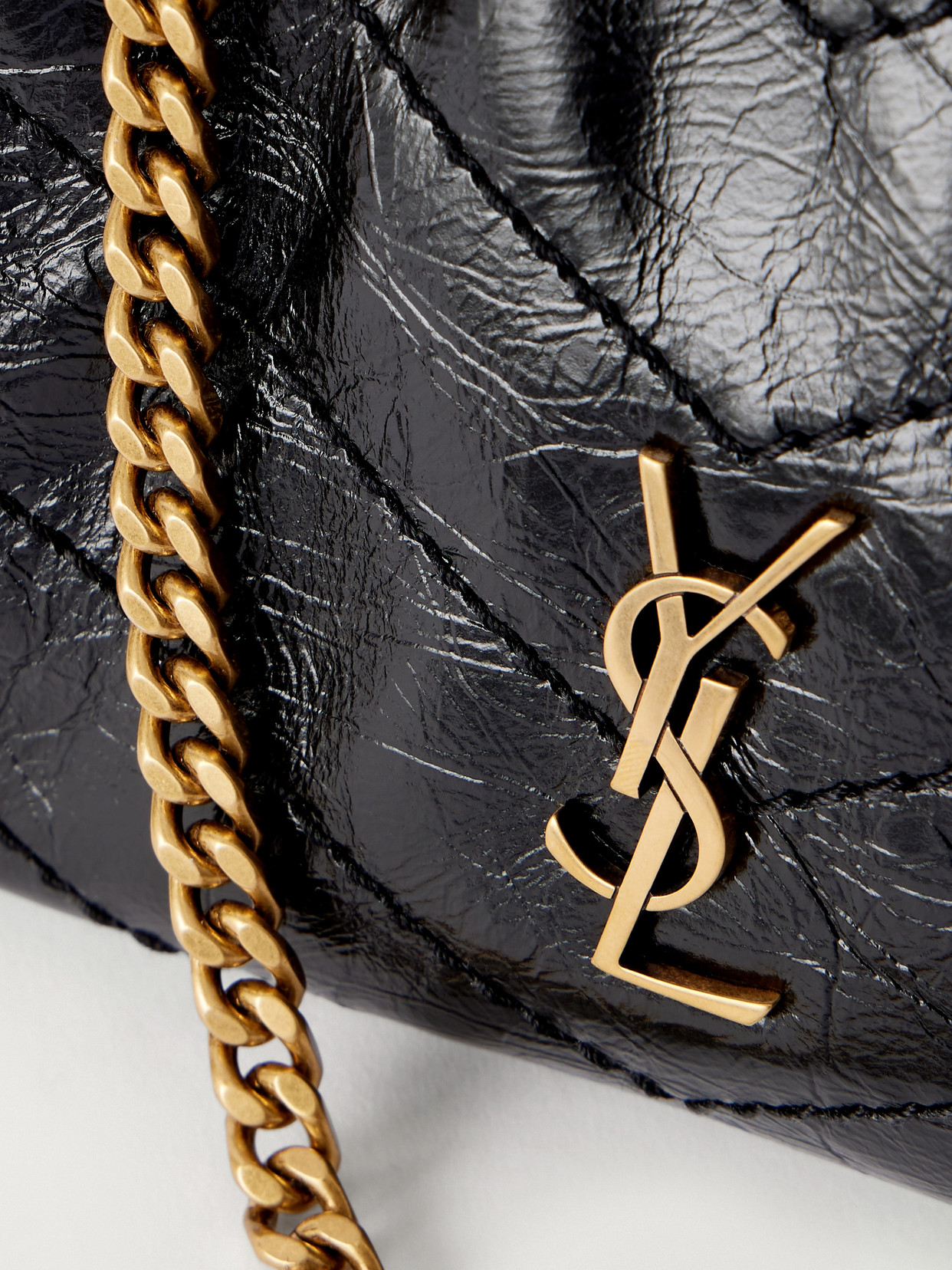Niki Cassndre-Embellished Matelassé Crinkled-Leather Shoulder Bag