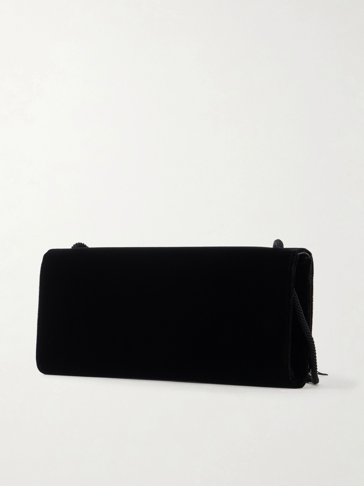 Kate Cassandre-Embellished Tasseled Velvet Shoulder Bag