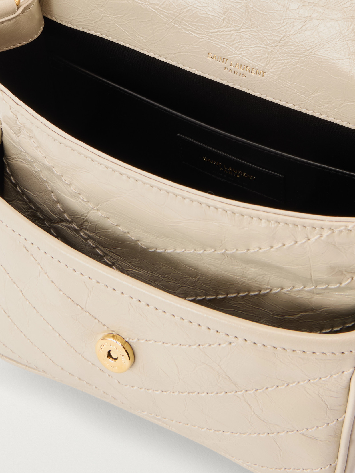Baby Niki Cassandre-Embellished Quilted Crinckled-Leather Shoulder Bag