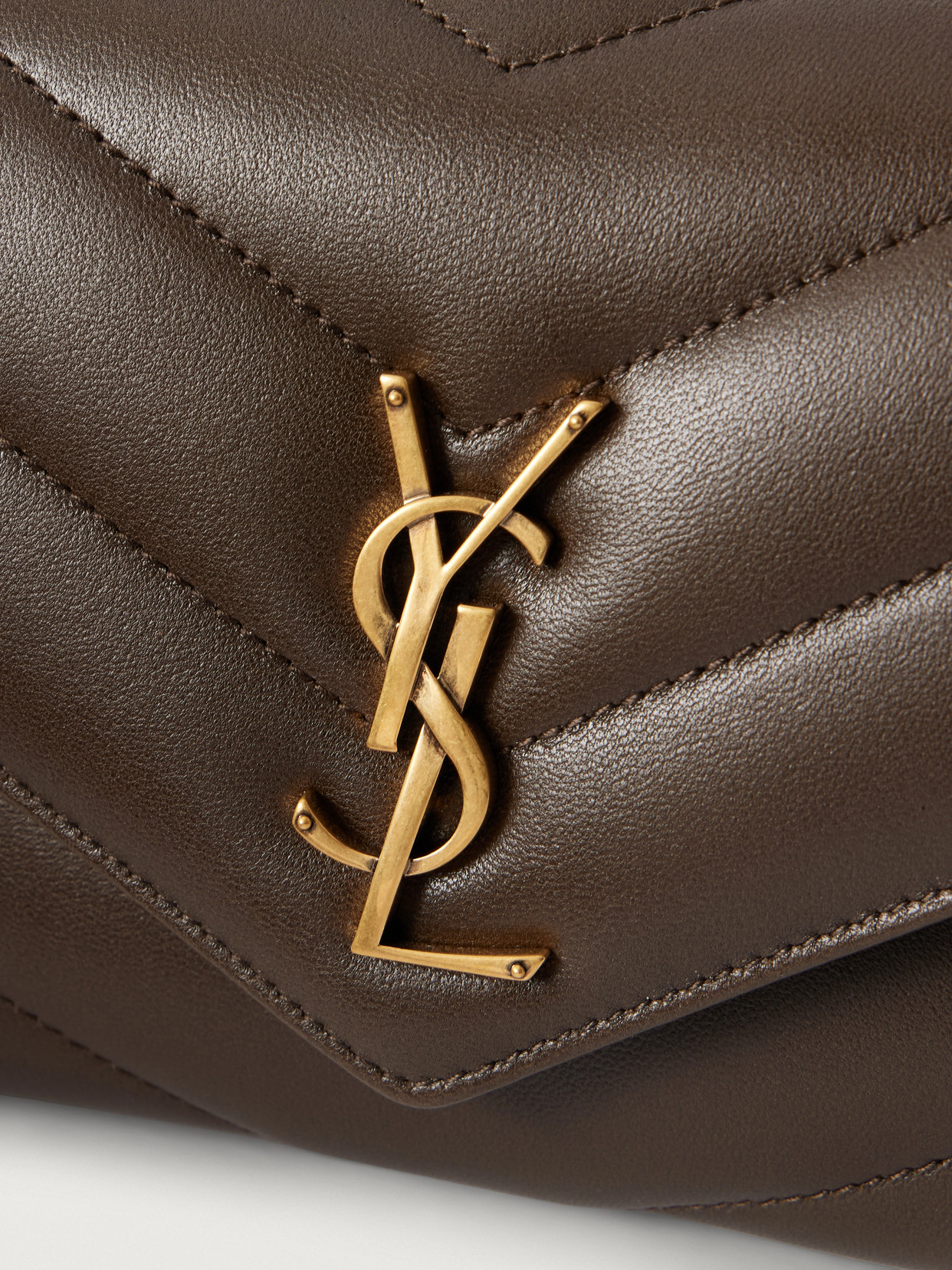 Loulou Small Cassandre-Embellished Matelassé Shoulder Bag