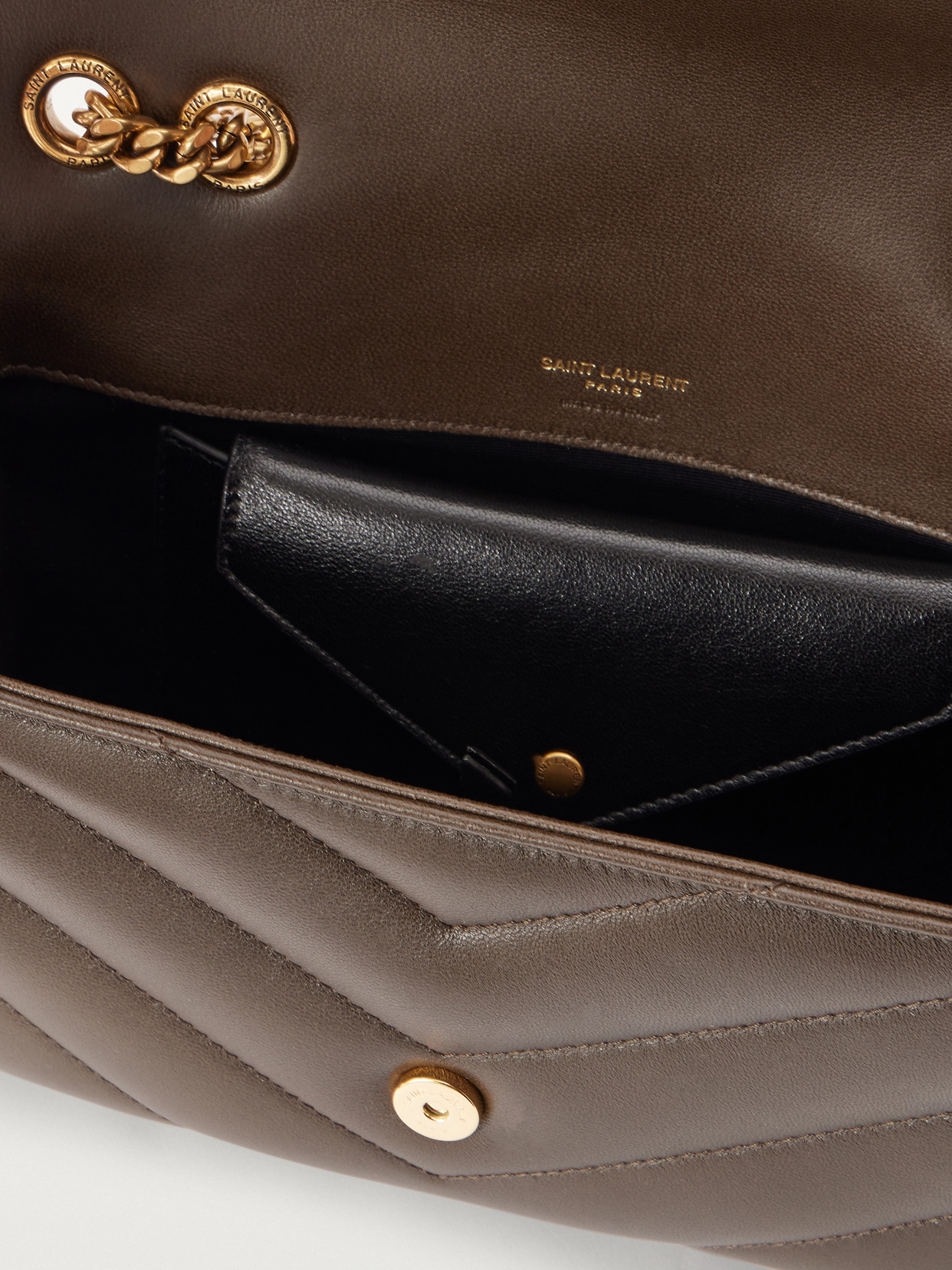 Loulou Small Cassandre-Embellished Matelassé Shoulder Bag